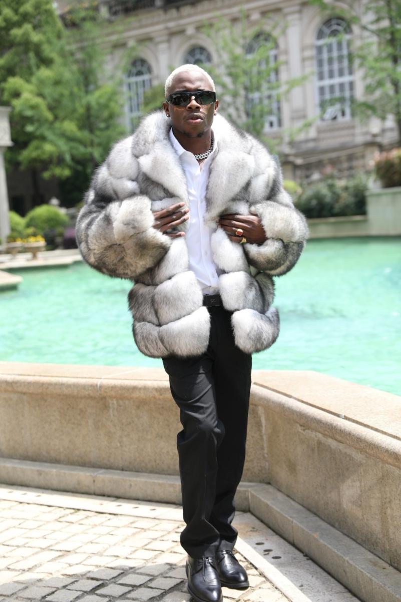 White Fox Fur with Six-Section Design and Dual Colors - Janefur