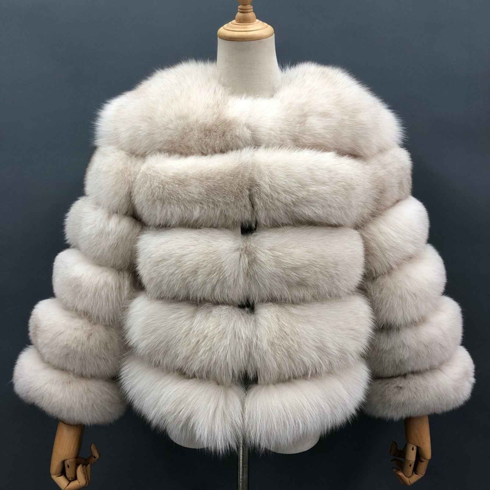 Women's Winter Five Sections Basic Fox Fur Coat - Janefur