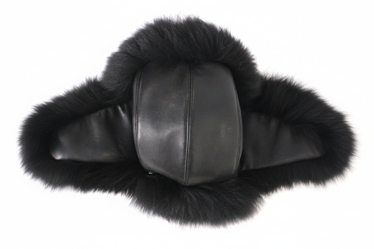 Janefur Warm Fox Fur Hats with Buckle Design