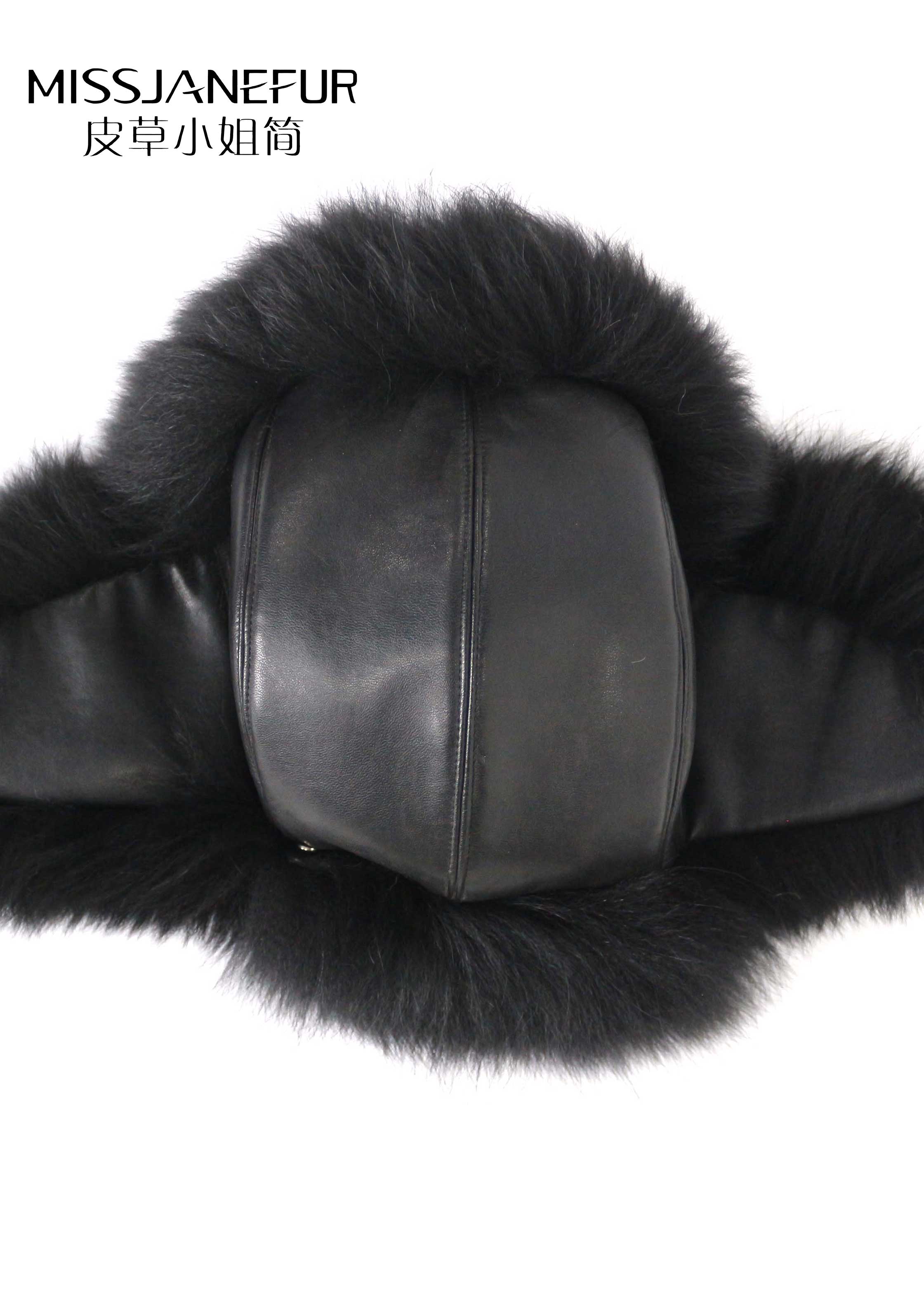 Missjanefur Warm Fox Fur Hats with Buckle Design - Janefur