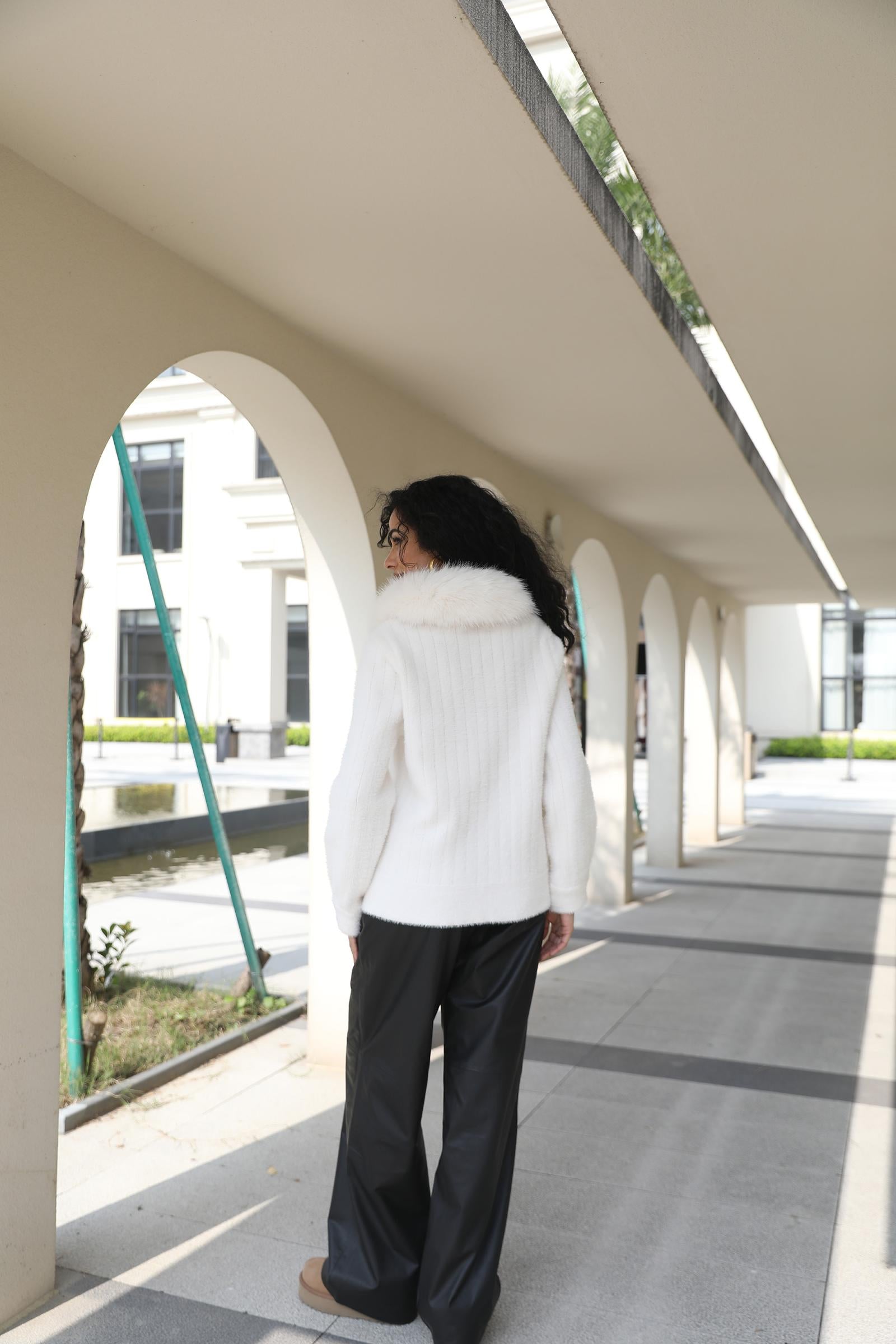 Knitted Hooded Pullover Sweatshirt Women's Trendy Sweater - Janefur