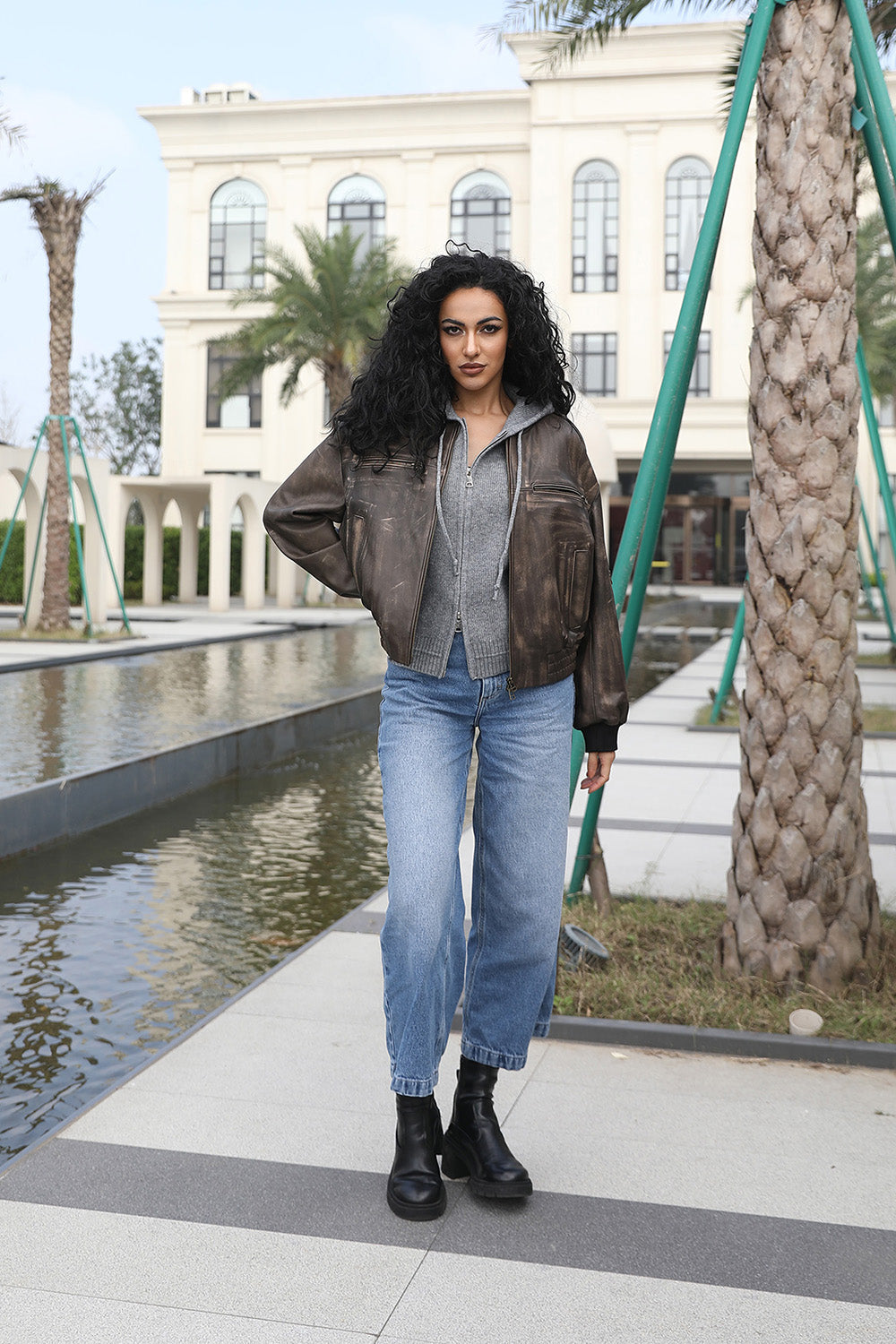 Janefur Wholesale New Arrival Motorcycle Style Short Coat Fashion Trend Leather Jacket - Janefur