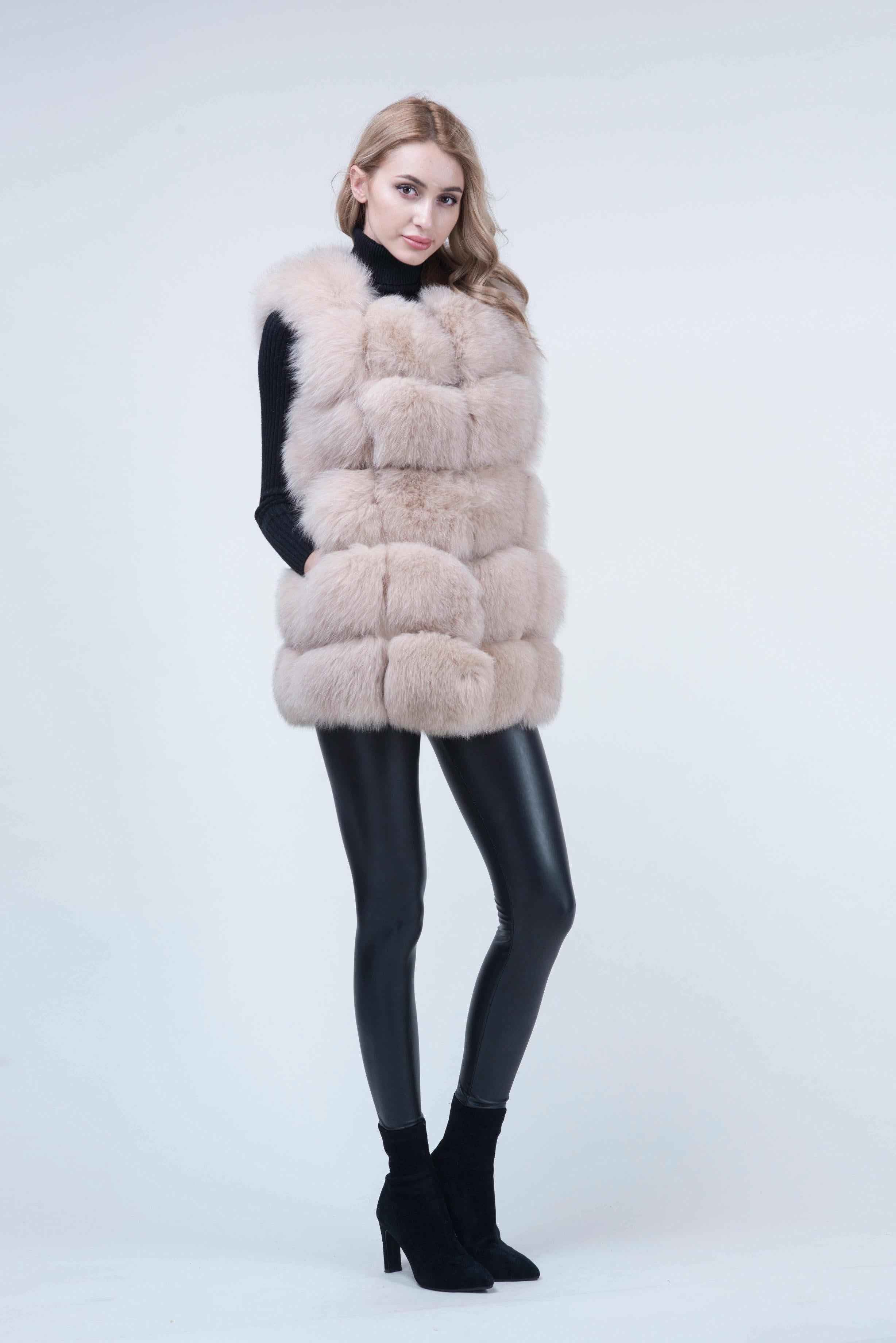 Fashion Autumn And Winter Sleeveless Fox Fur Women's Vest - Janefur