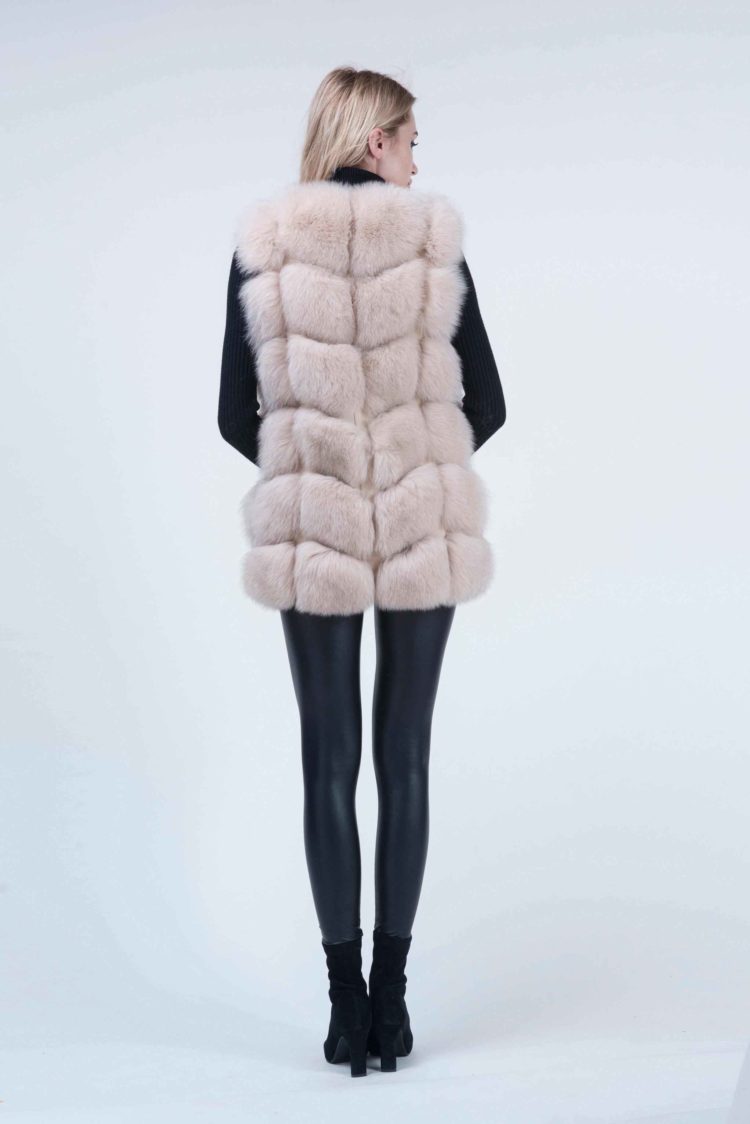 Fashion Autumn And Winter Sleeveless Fox Fur Women's Vest - Janefur