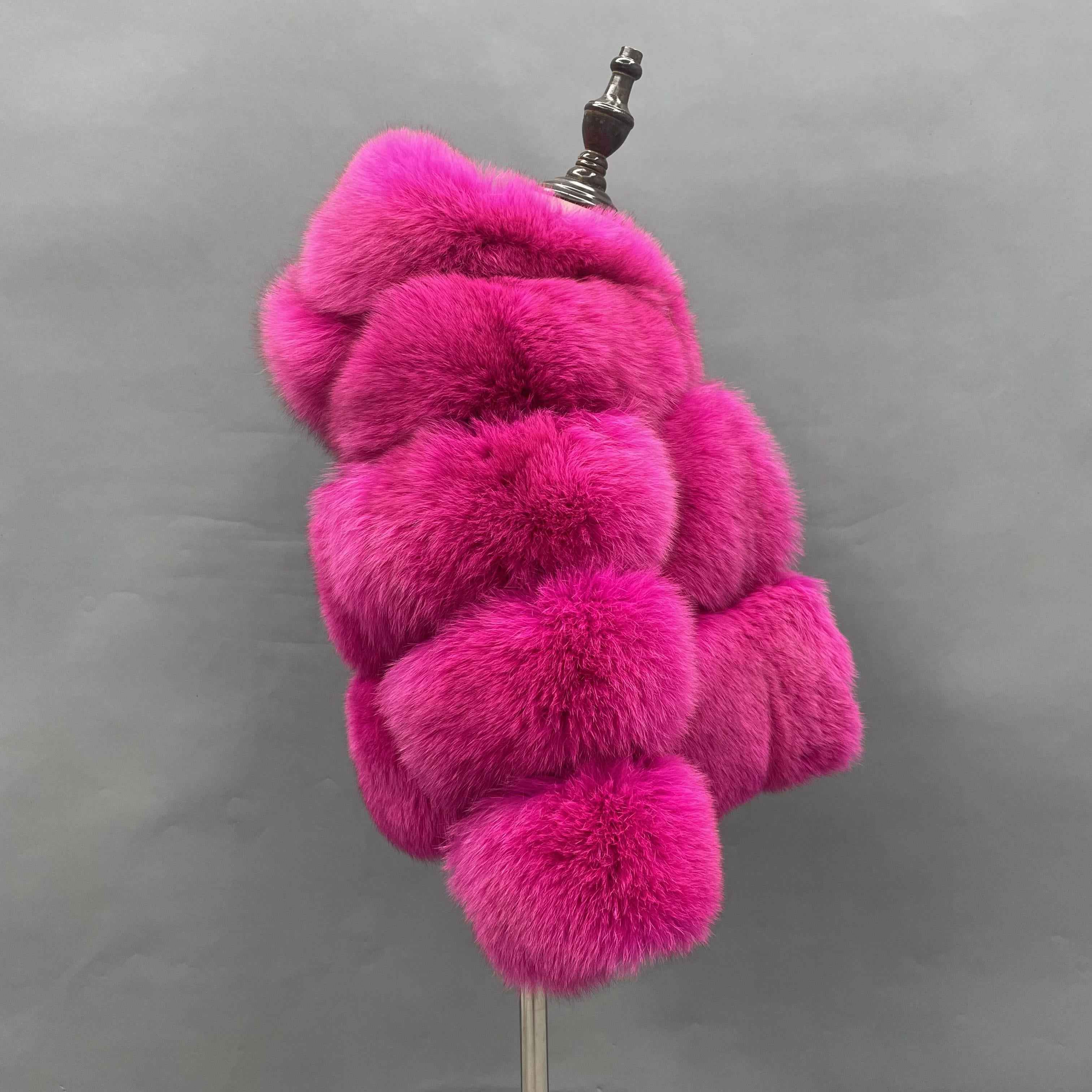 Children's fox fur coat kid's hooded winter coat