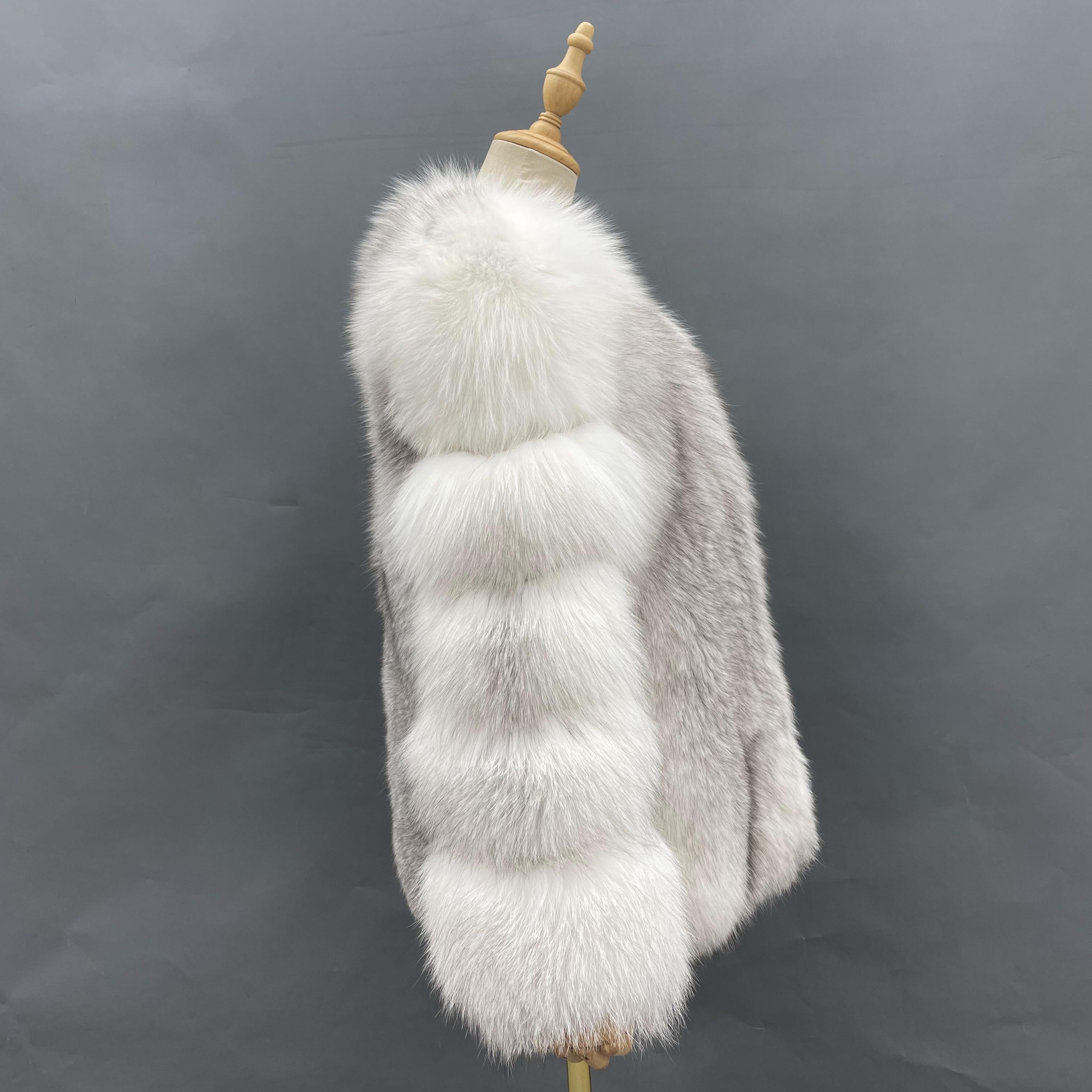 Fluffy Real Fox Fur Coat Women's Warm Clothes