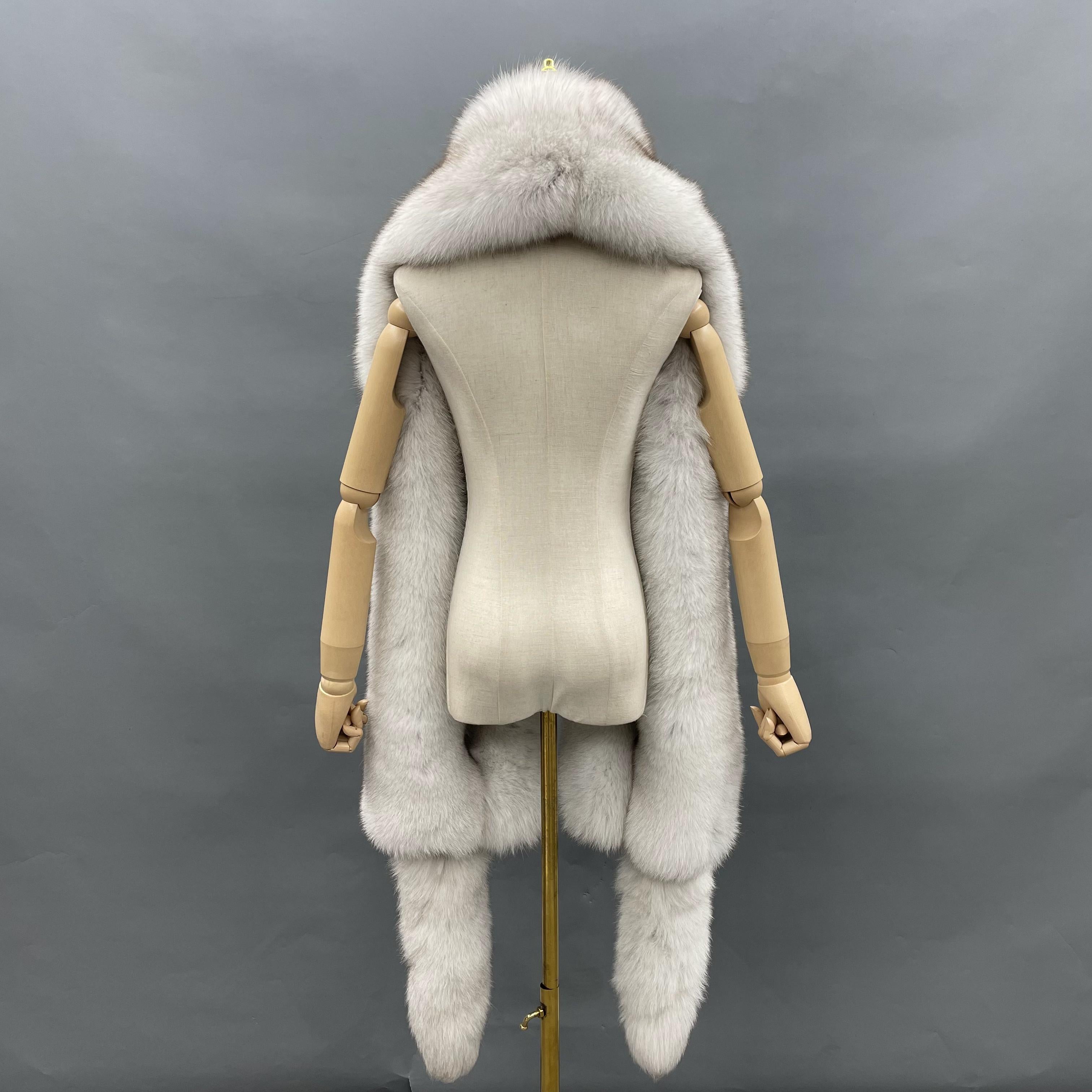 Missjanefur Fashion Symmetrical Fox Tail Fur Scarf