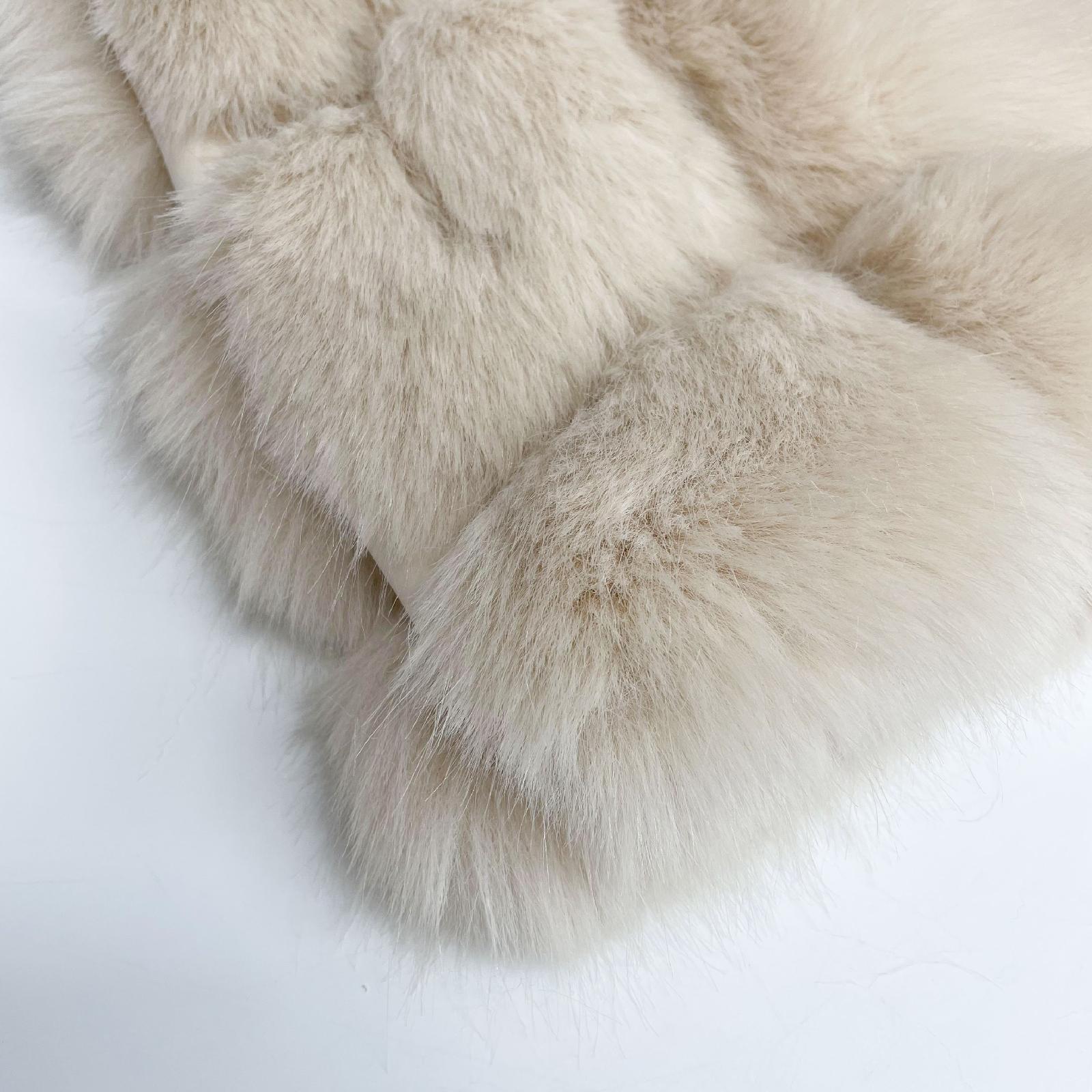 Women's Hooded Vest for Spring and Autumn Faux Fur Vest Eco Fur Coat - Janefur