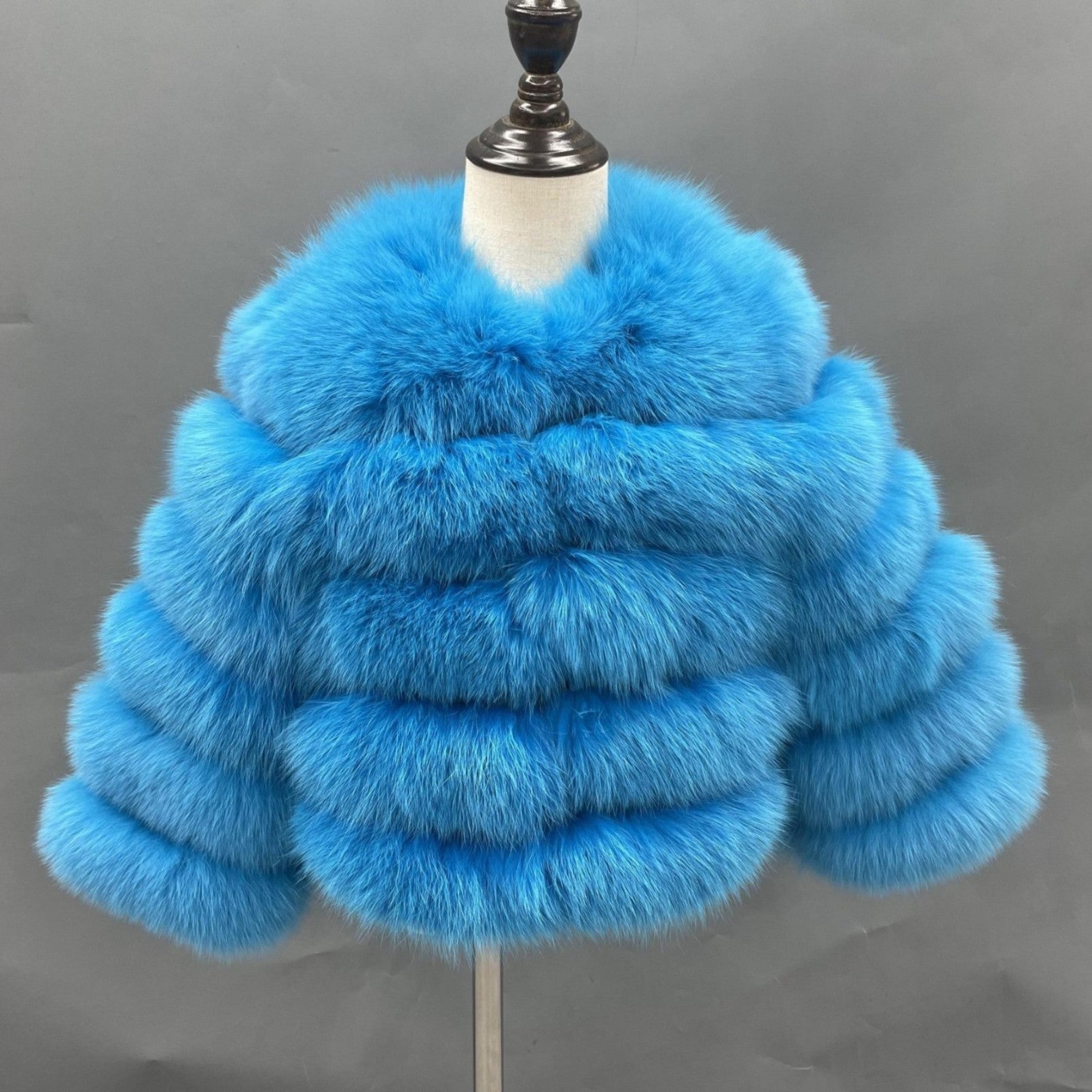 New Children's Winter Five Section Fox Fur Coat Windproof and Warm Parent-Child Model Coat - Janefur