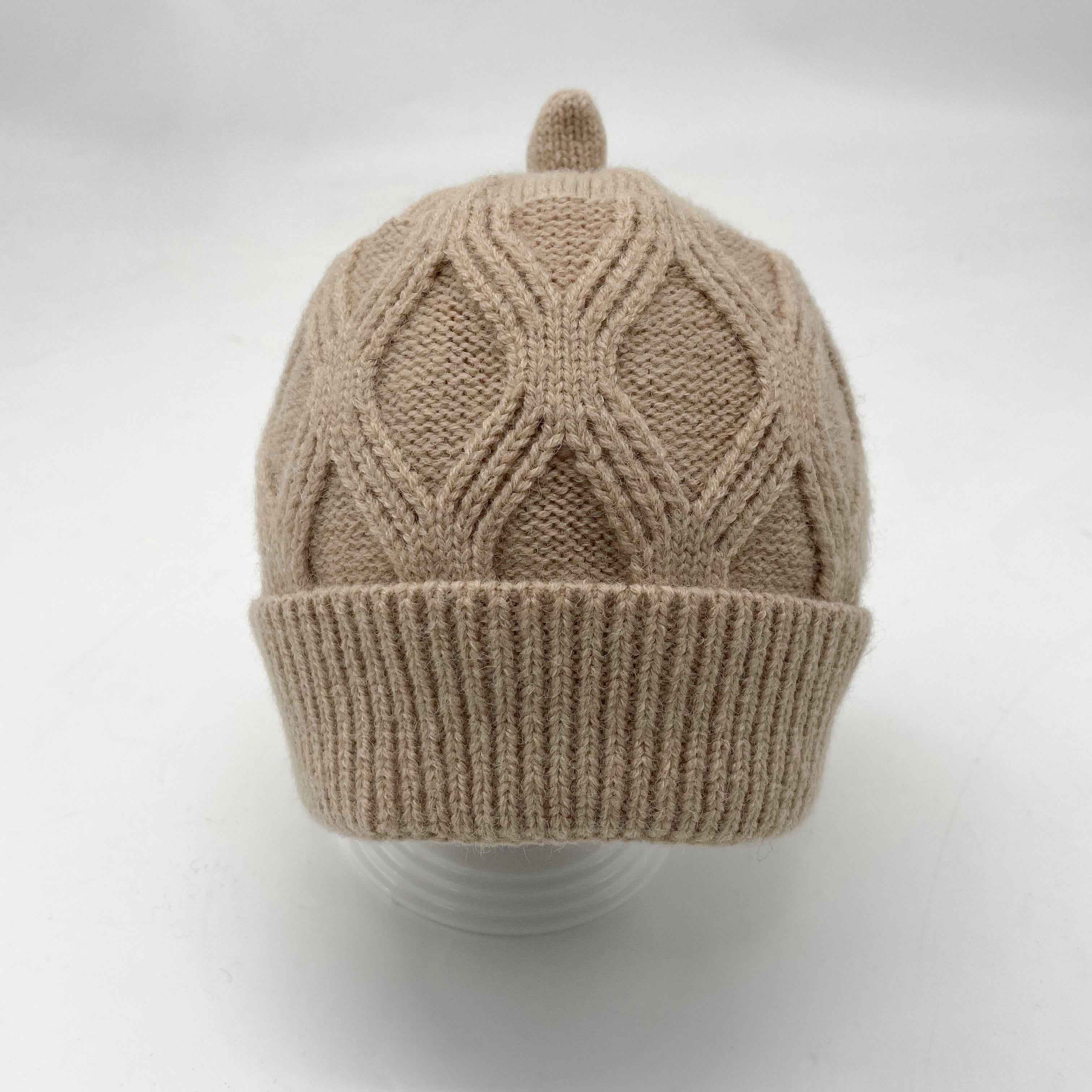 Baby Cable Knit Beanie Hat with Pointed Top – Soft Warm Winter Hat for Infants, Cute & Cozy Baby Cap 4#Light Khaki Baby a18 b34-62