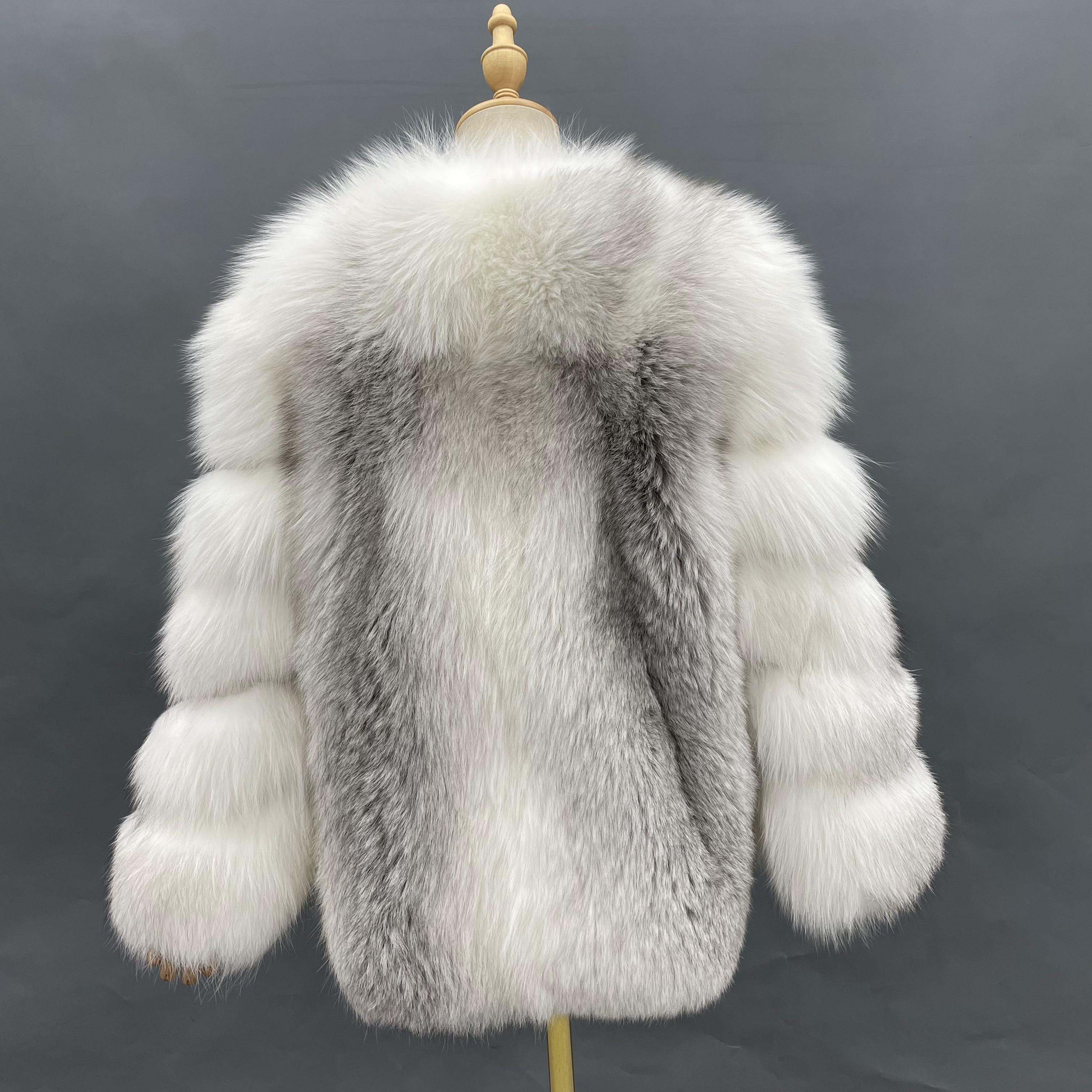 Fluffy Real Fox Fur Coat Women's Warm Clothes
