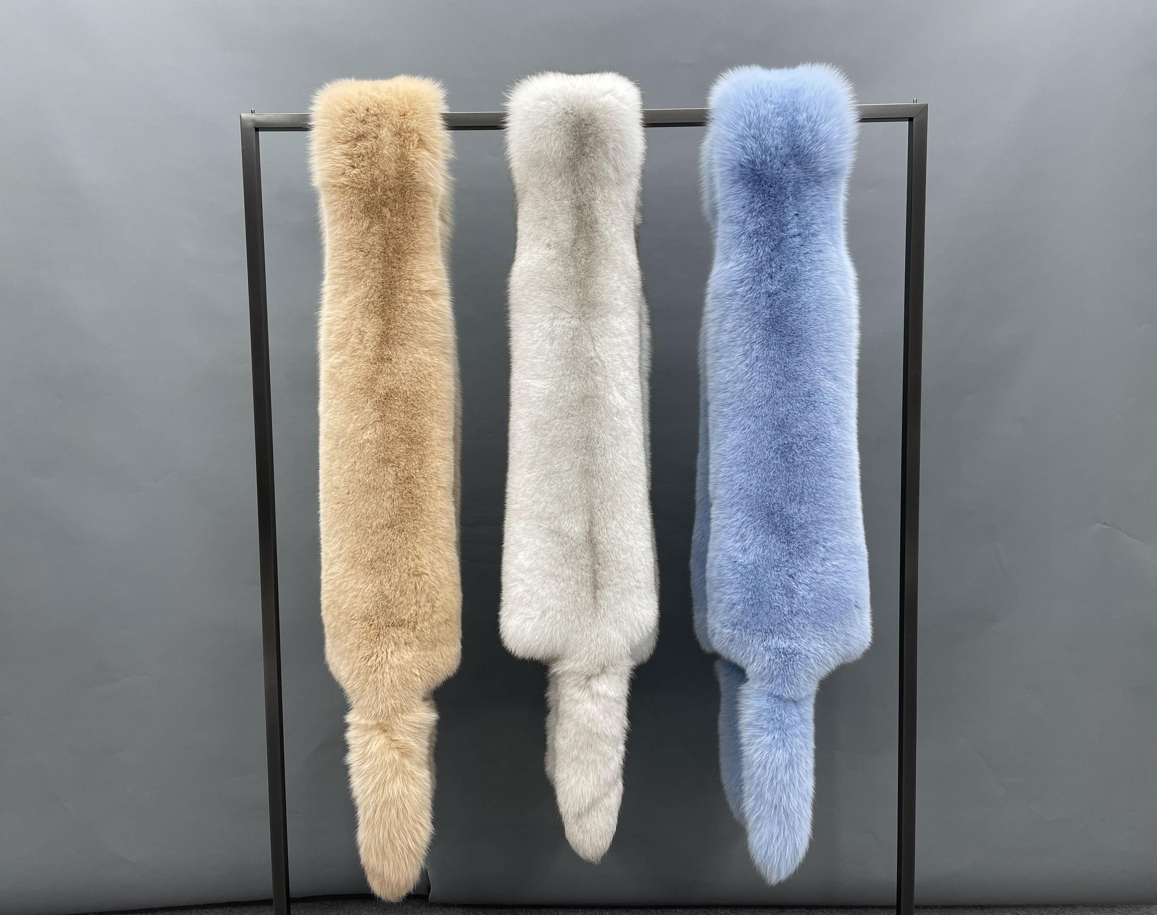 Missjanefur Fashion Symmetrical Fox Tail Fur Scarf