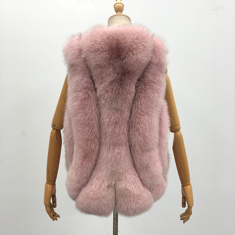 Fashionable Women's Winter Casual Style Fox Fur Vest - Janefur