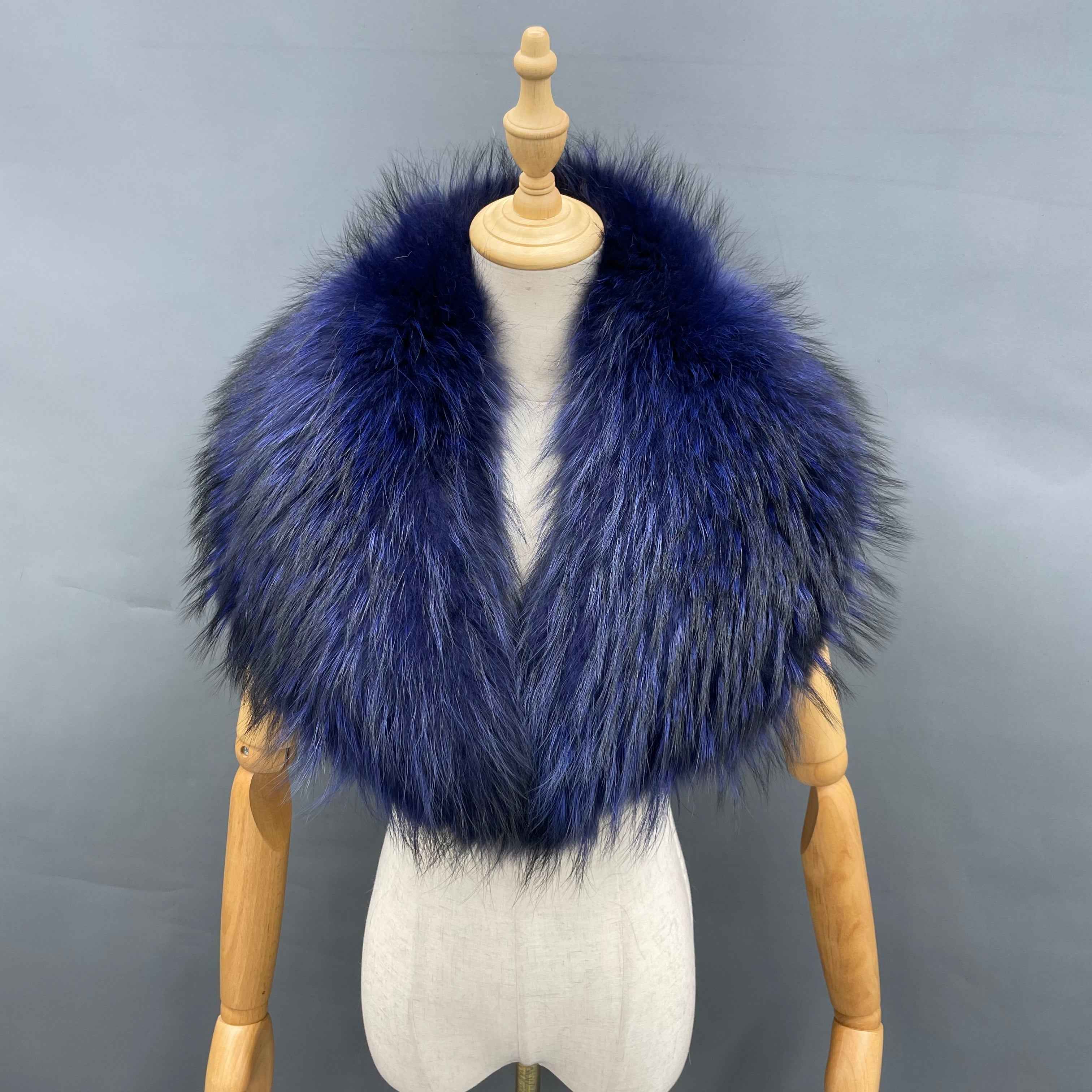 Women's Luxurious Raccoon Dog/Fox Fur Shawl Collar - Winter Fashion Accessory