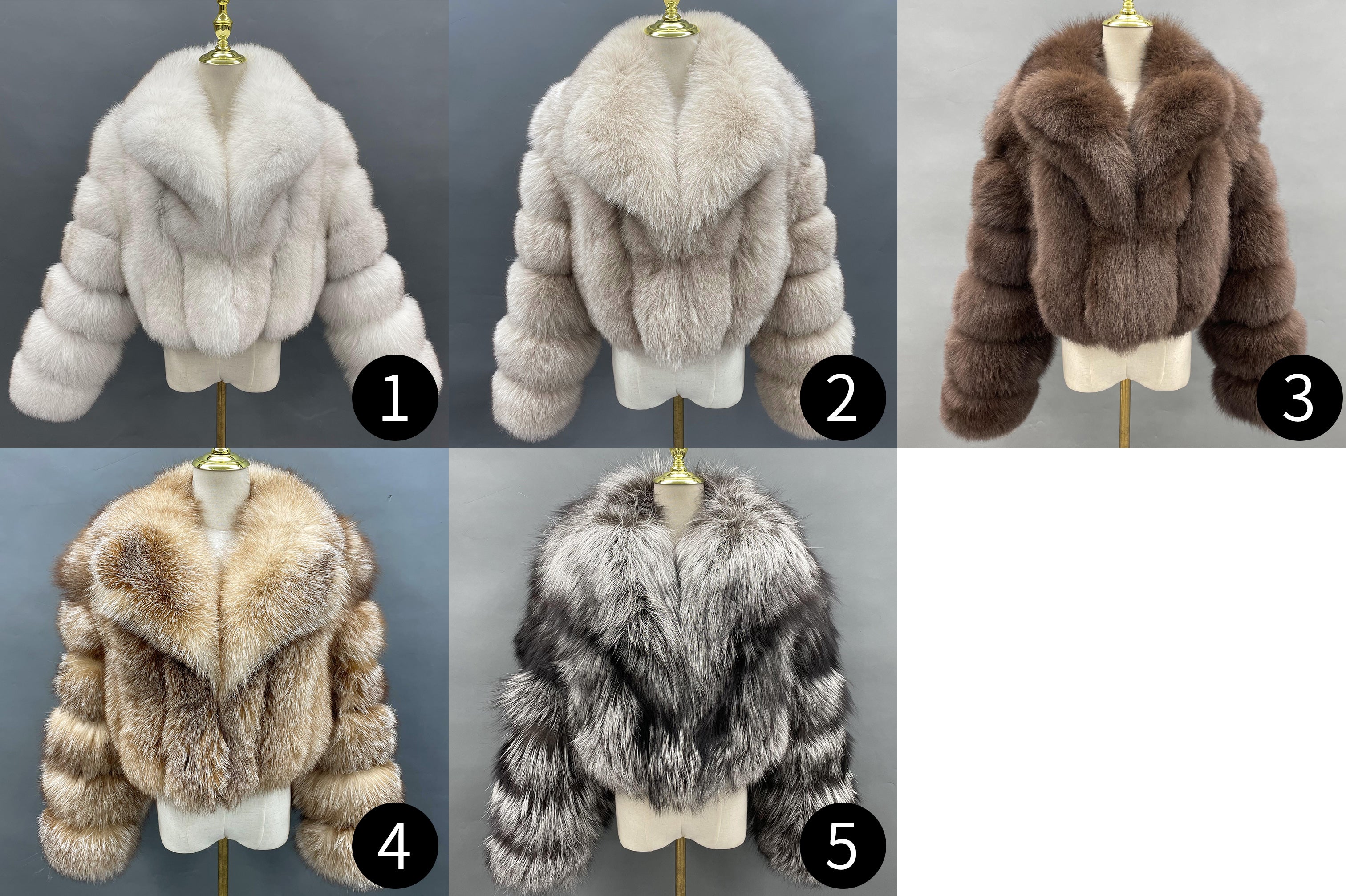 Winter Women's Luxury Fur Short Blue Fox Coat