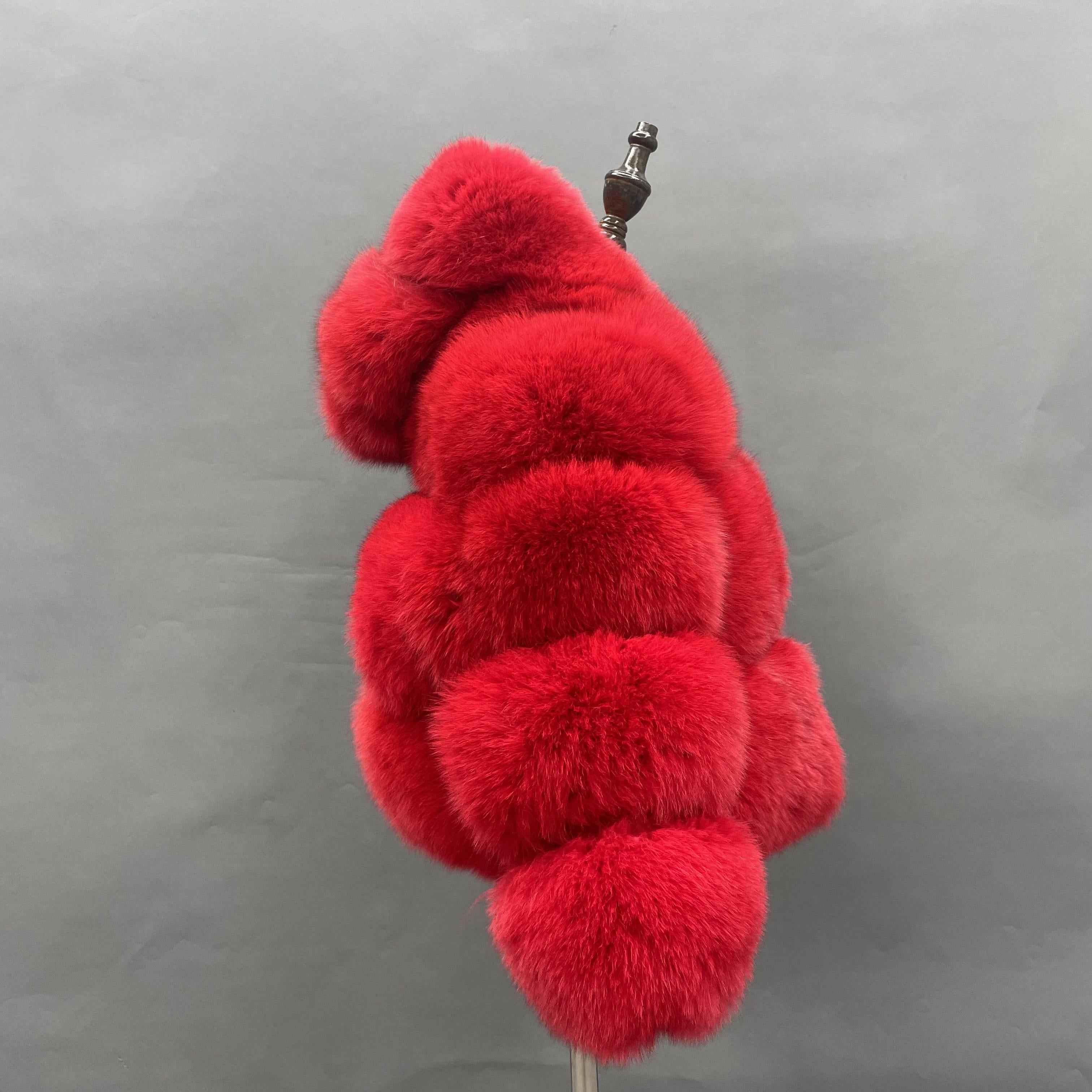 Children's fox fur coat kid's hooded winter coat