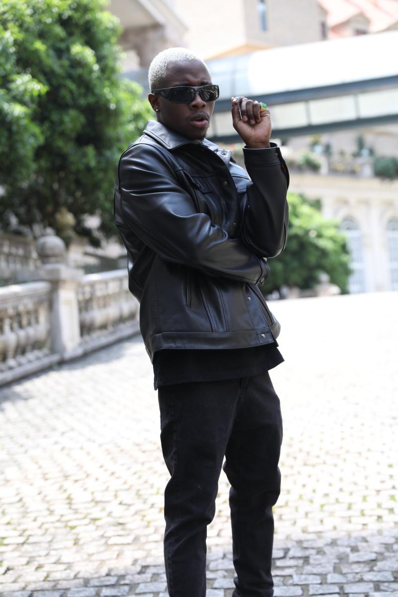 Men's Utility Leather Coat Made Of Bonded Sheepskin - Janefur