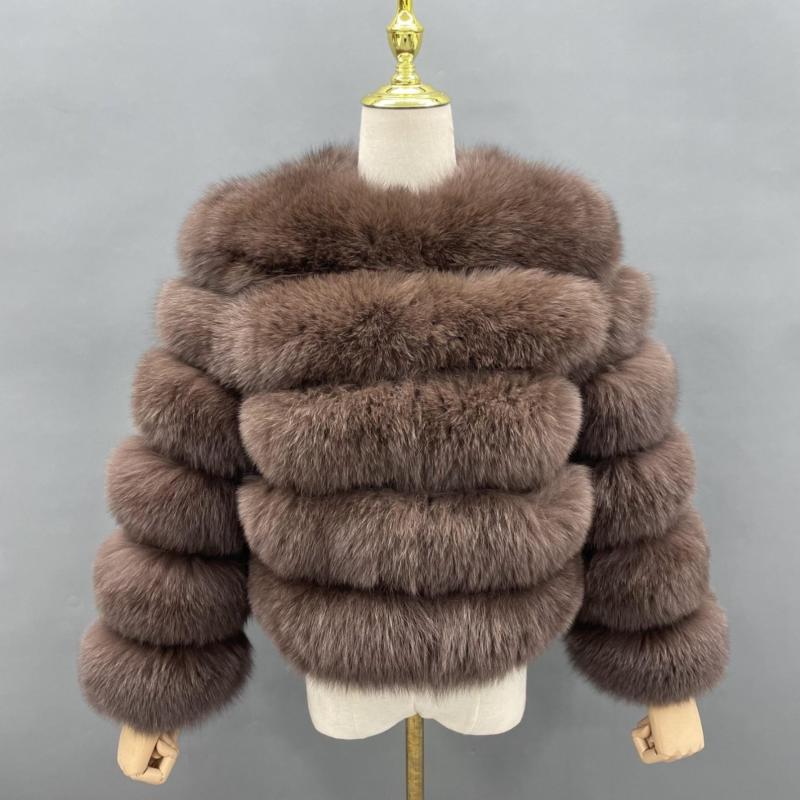 New Winter Warm Short Style Coat Real Fox Fur Women's Jacket - Janefur