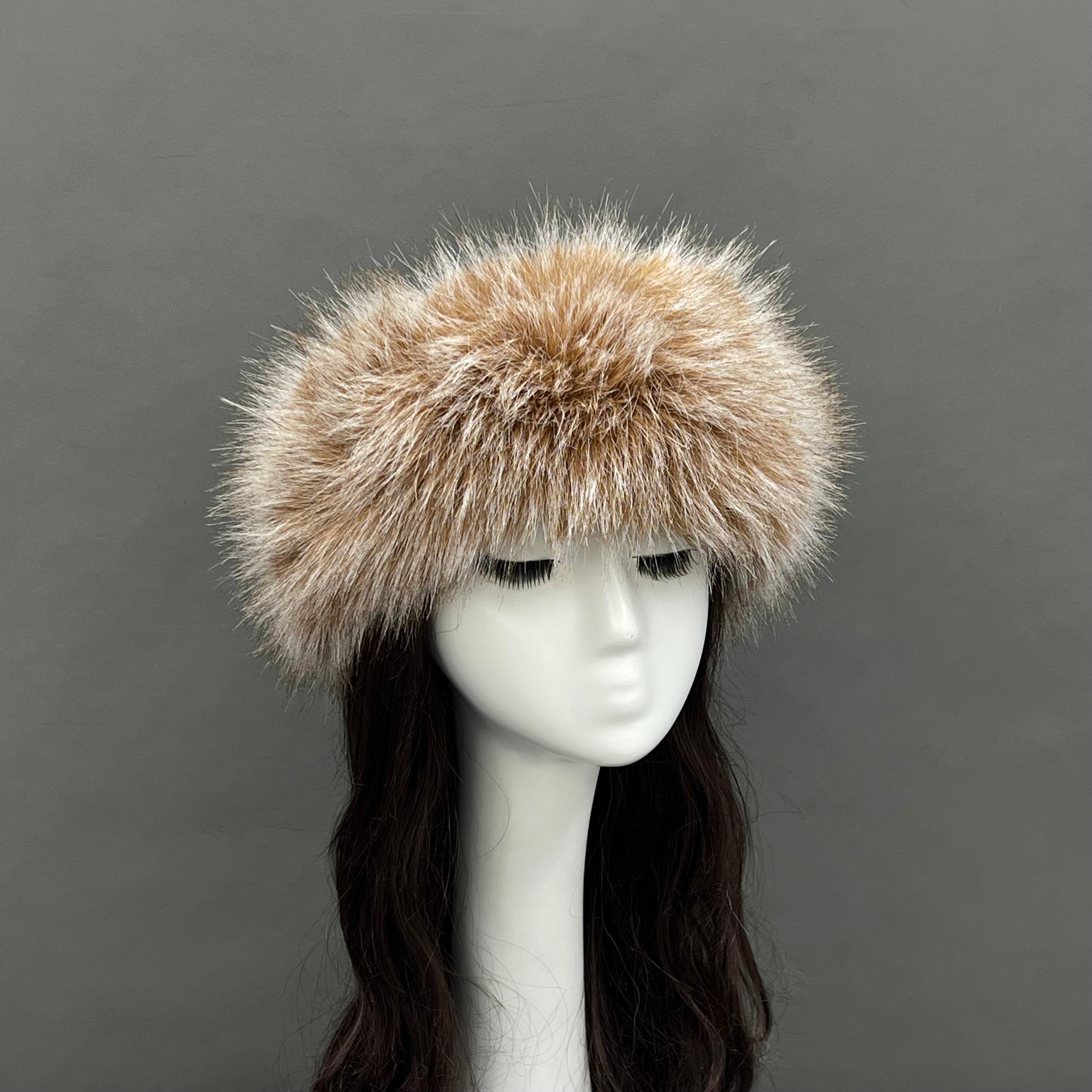 Luxury Burgundy Faux Fur Hat for Women – Warm Winter Headwear, Fashionable Pom Pom Style, Soft & Stylish False Hair Cap 31# F