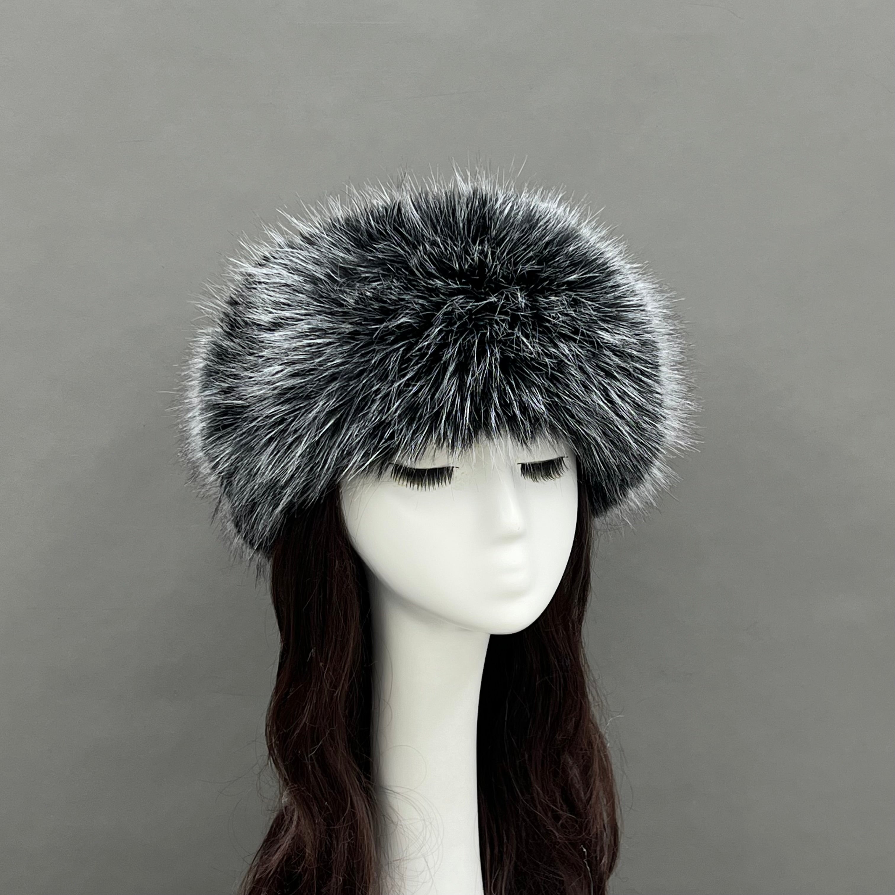 Luxury Burgundy Faux Fur Hat for Women – Warm Winter Headwear, Fashionable Pom Pom Style, Soft & Stylish False Hair Cap 30# F