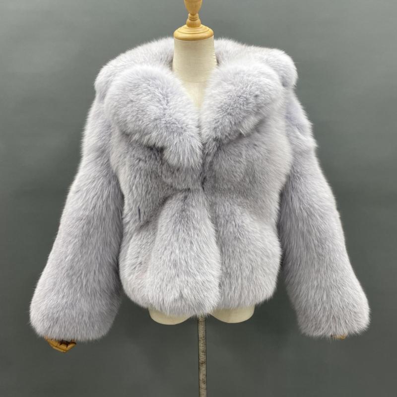 New Arrival Thick Warm Winter Real Fox Fur Jacket Women Fluffy Wholesale Fur Coat - Janefur