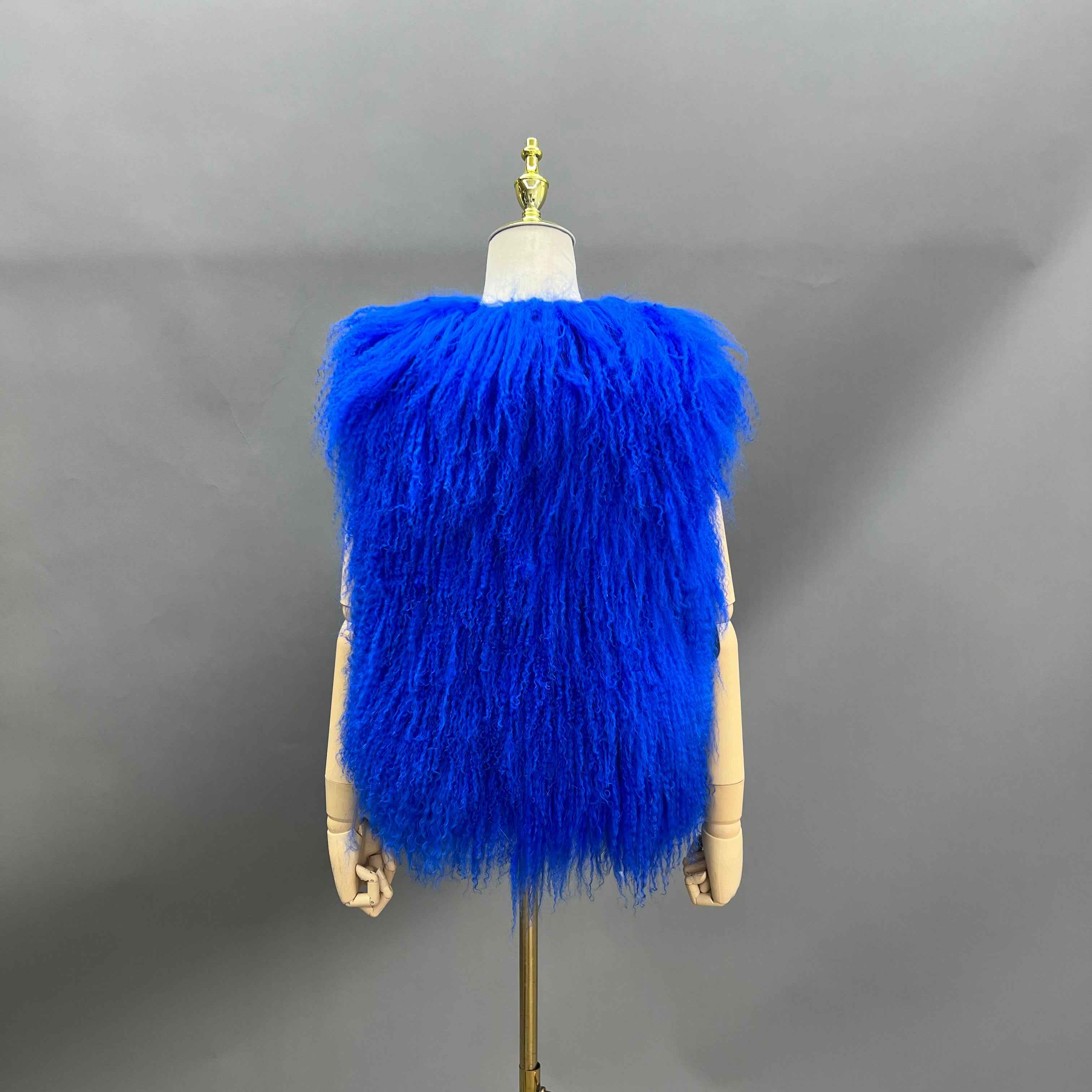Women's  Tibetan Lamb Wool Vest - Short Fuzzy Luxury Fur Gilet for Winter Fashion