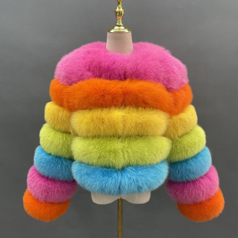 New Winter Warm Short Style Coat Real Fox Fur Women's Jacket - Janefur