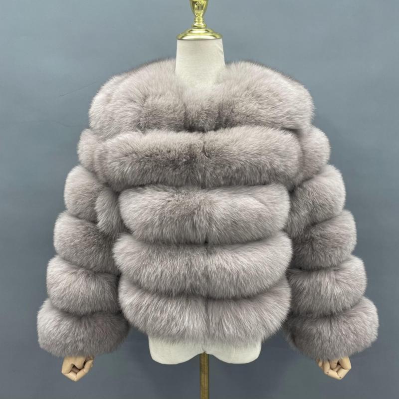 New Winter Warm Short Style Coat Real Fox Fur Women's Jacket - Janefur