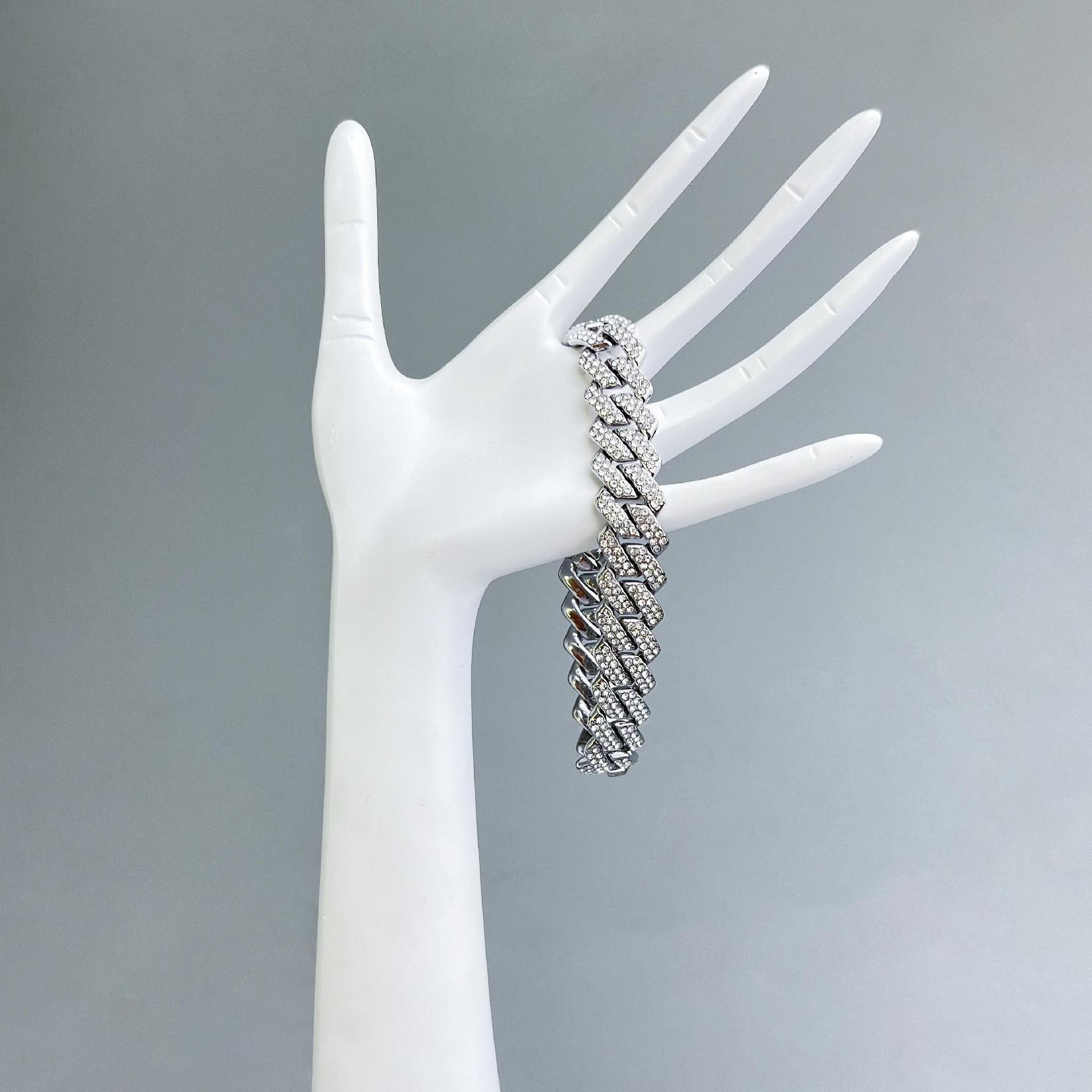 Versatile Alloy Cuban Necklace and Hip-Hop Style Bracelet Cool and Trendy Accessories - Janefur