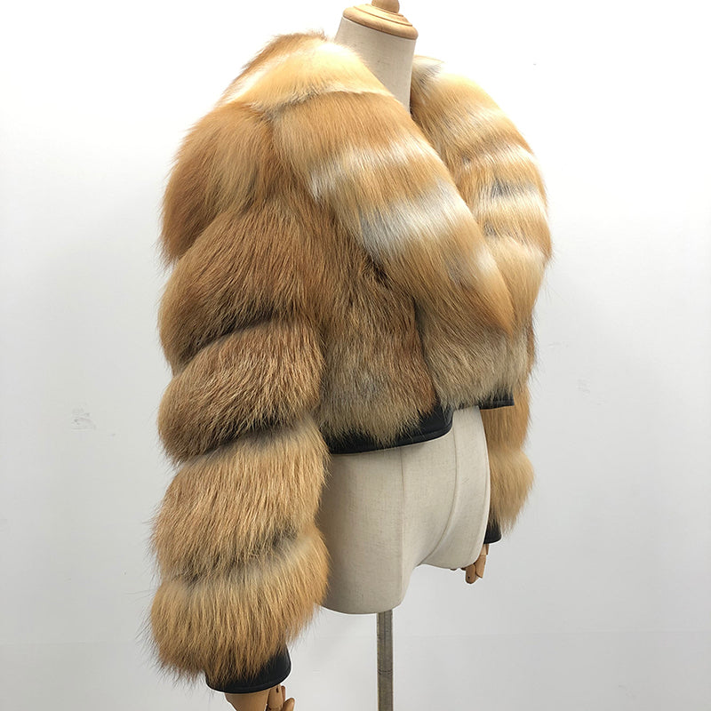 Fall And Winter Fashionable High-Quality Fox Fur Coat Women's Short Style - Janefur
