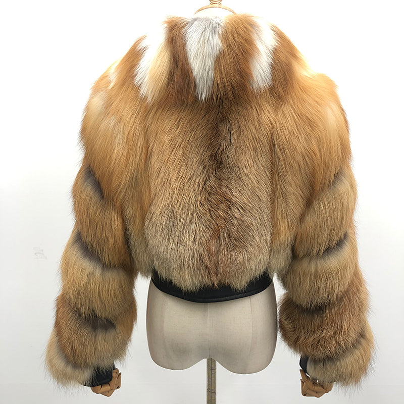 Fall And Winter Fashionable High-Quality Fox Fur Coat Women's Short Style - Janefur