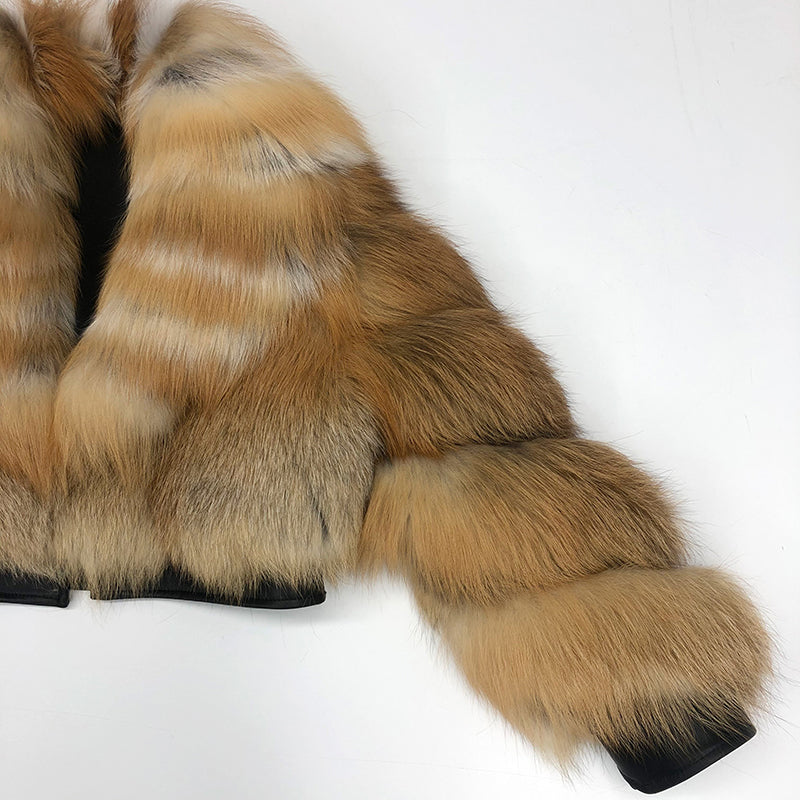 Fall And Winter Fashionable High-Quality Fox Fur Coat Women's Short Style - Janefur