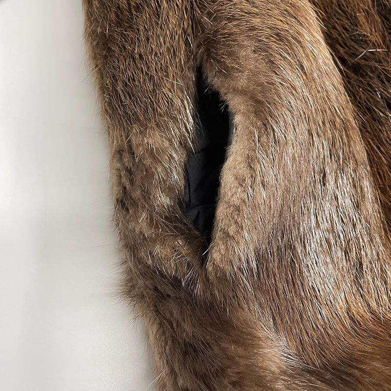 Warm Winter New Men's Long Sleeve Suit Collar Beaver Fur Coat - Janefur