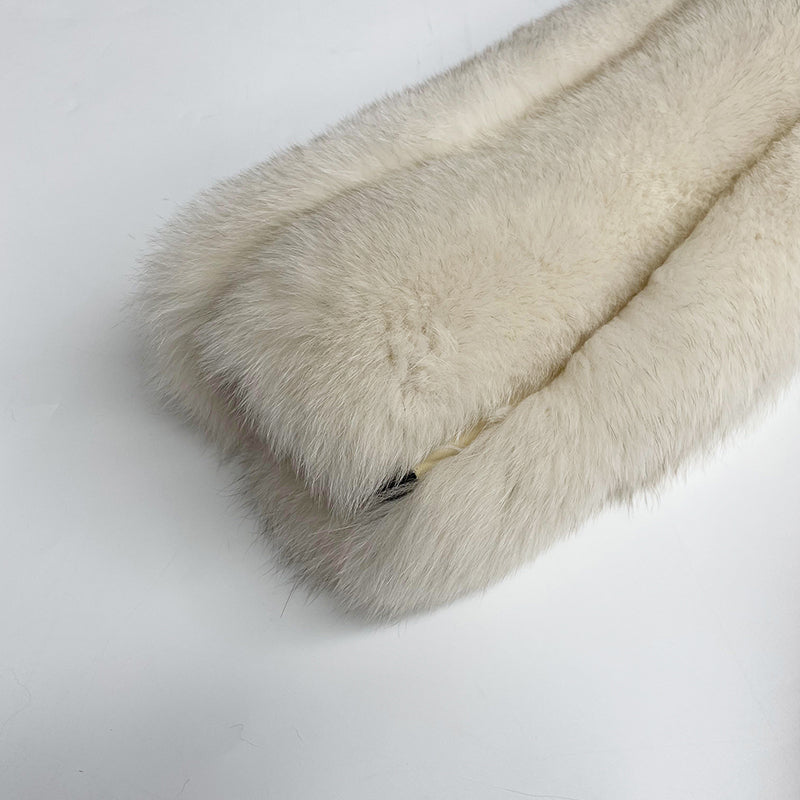 Warm Winter Luxury Blue Fox Vertical Stripes Real Fox Fur Coat - Janefur