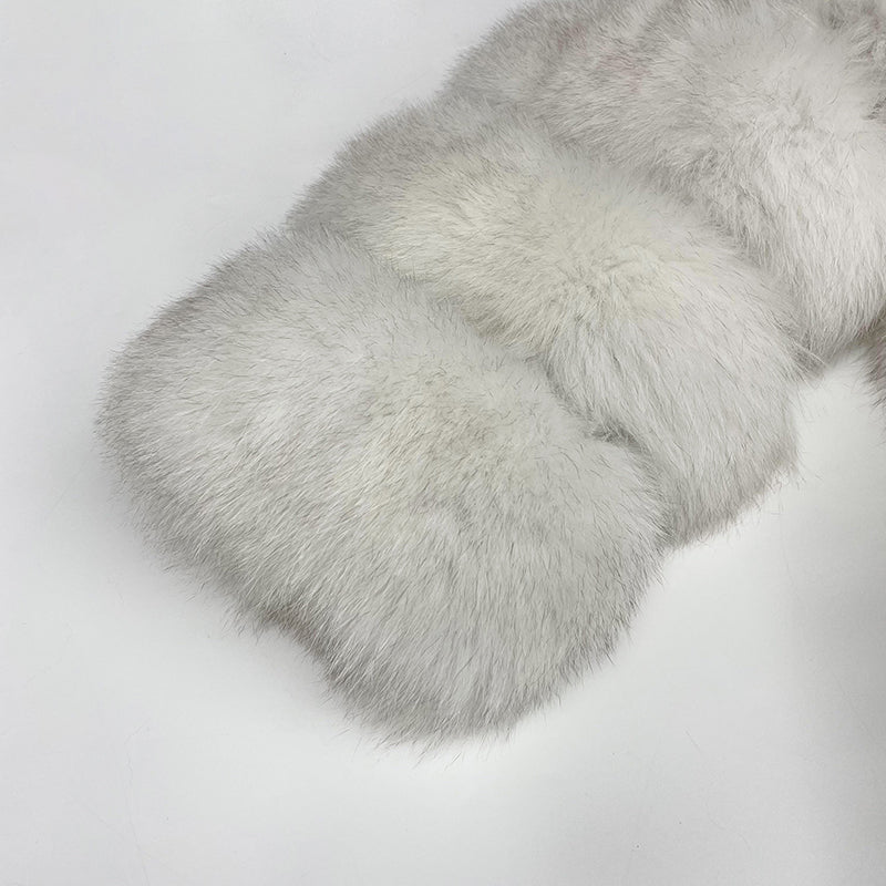Women's Warm Real Fox Fur Hooded Coat In Winter - Janefur