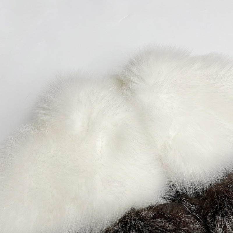 Stand-up Collar Real Fox Fur Soft Fluffy Women's Luxury Cape - Janefur