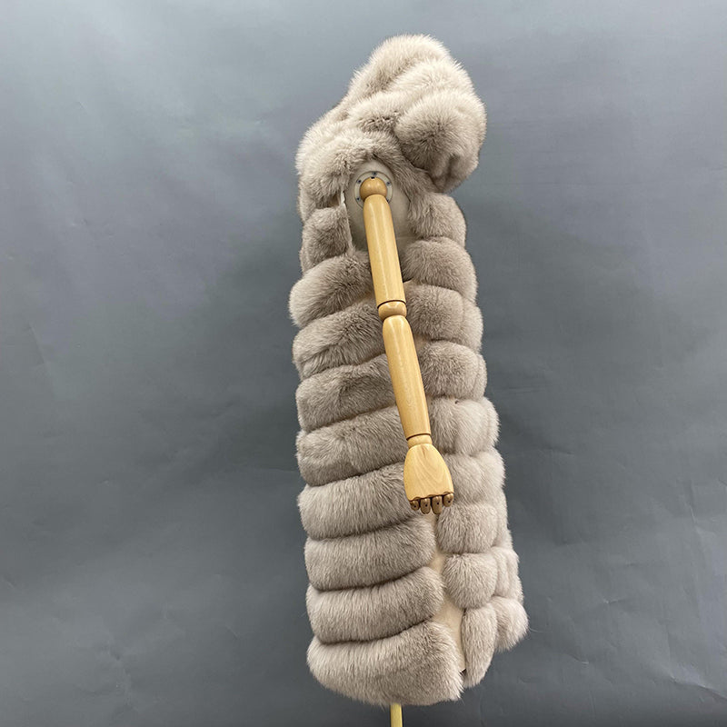 Winter Women Fox Fur Gilet Warm Long Soft Comfortable Outwear Vest For Female - Janefur
