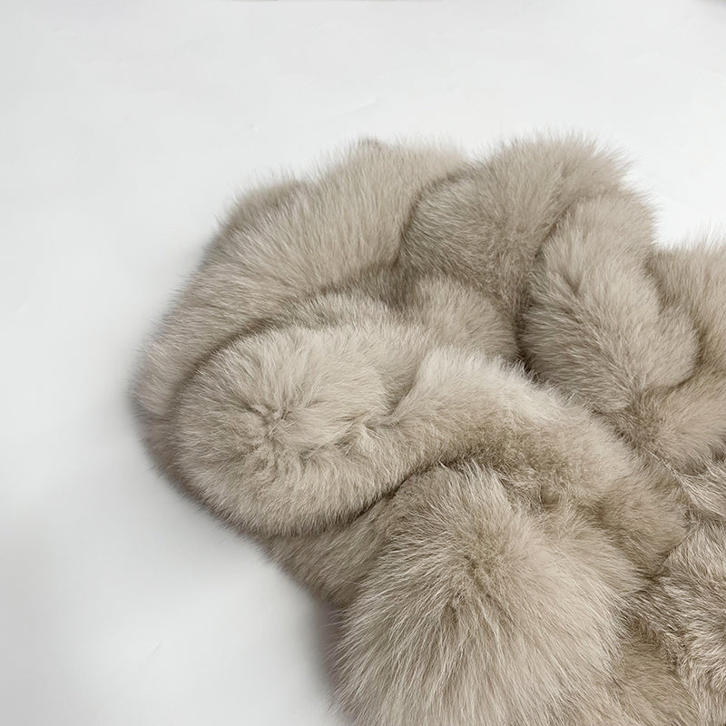 Winter Women Fox Fur Gilet Warm Long Soft Comfortable Outwear Vest For Female - Janefur