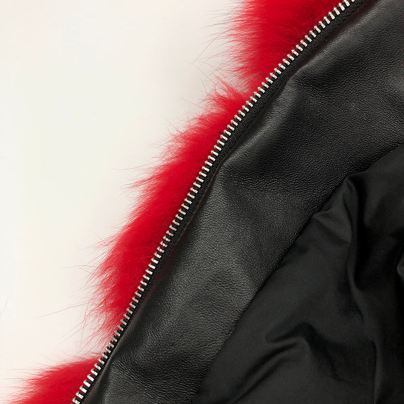 Fashion Short Genuine Fox Fur Coat Women's Winter Hooded Jacket - Janefur