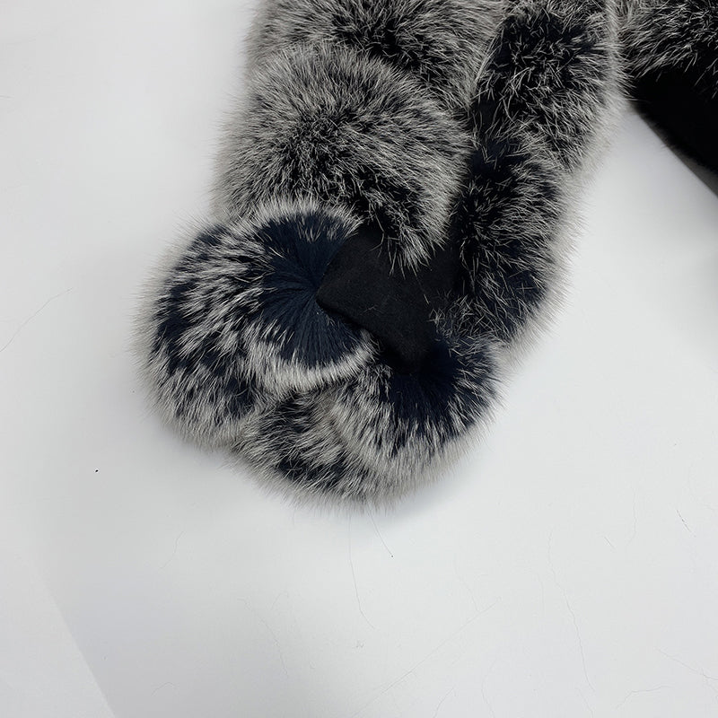 Winter Luxury Blue Fox Coat Real Fox Fur Women's Fashion Jacket - Janefur
