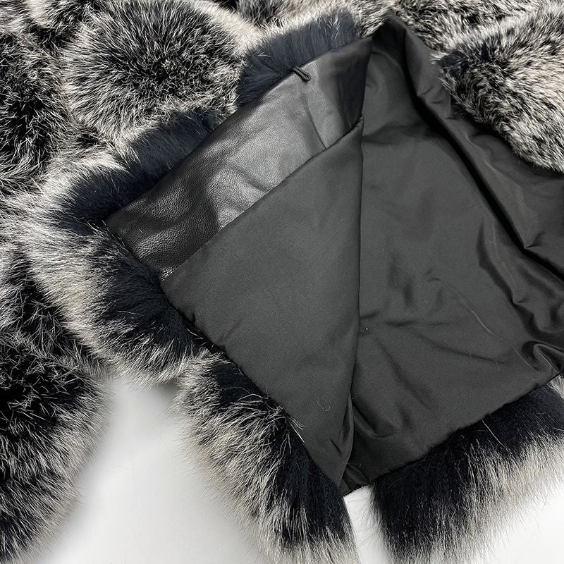 Winter Luxury Blue Fox Coat Real Fox Fur Women's Fashion Jacket - Janefur