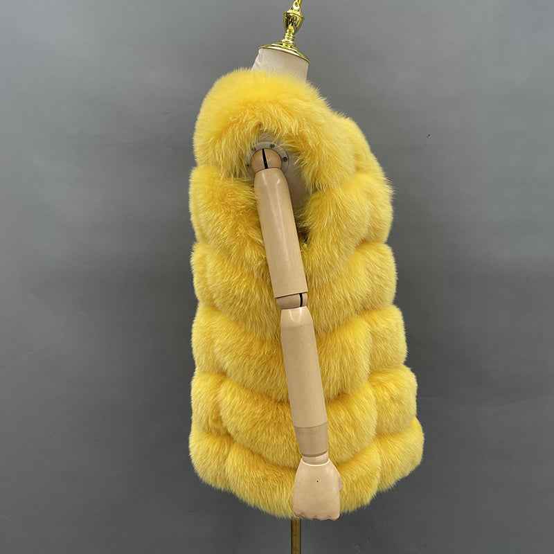 Fashion Autumn And Winter Sleeveless Fox Fur Women's Vest - Janefur