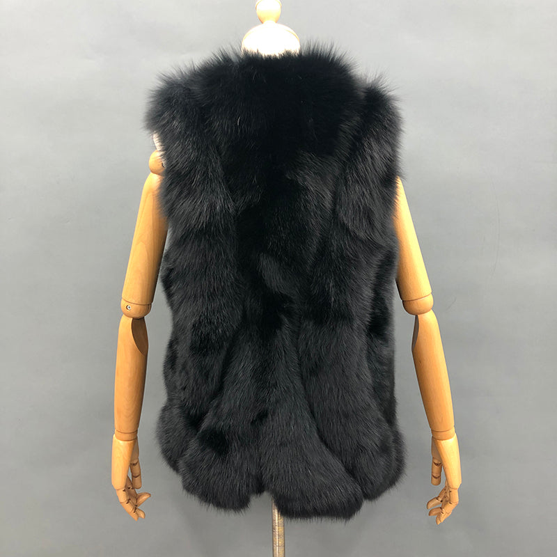 Fashionable Women's Winter Casual Style Fox Fur Vest - Janefur
