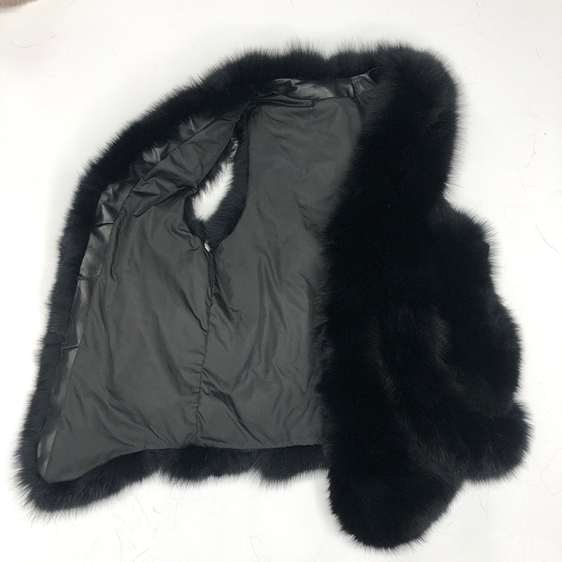 Fashionable Women's Winter Casual Style Fox Fur Vest - Janefur