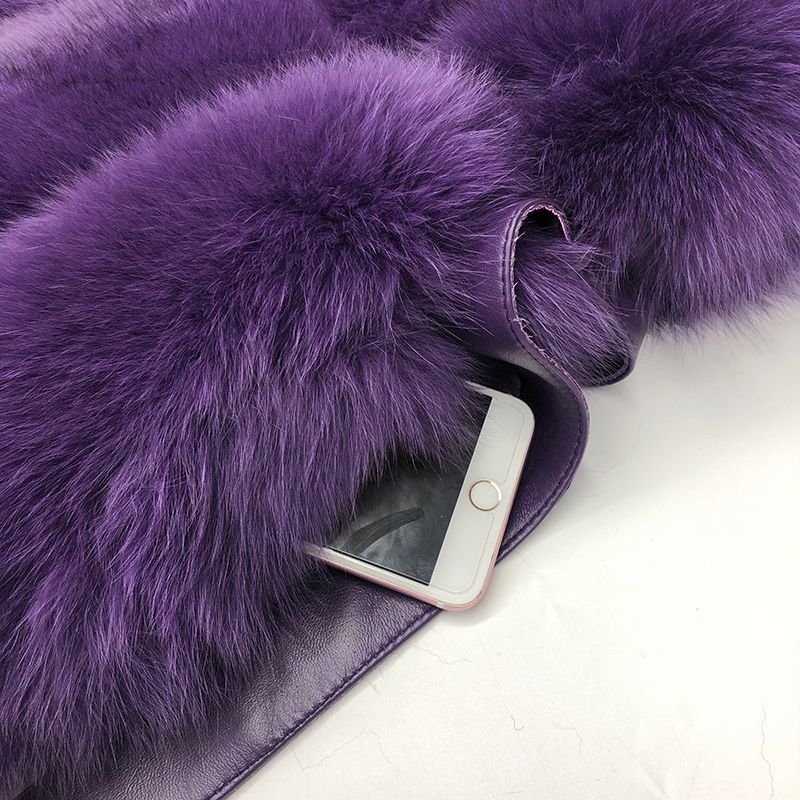 Fall And Winter Women Fox Fur Vest Belt Style Trend Vest - Janefur