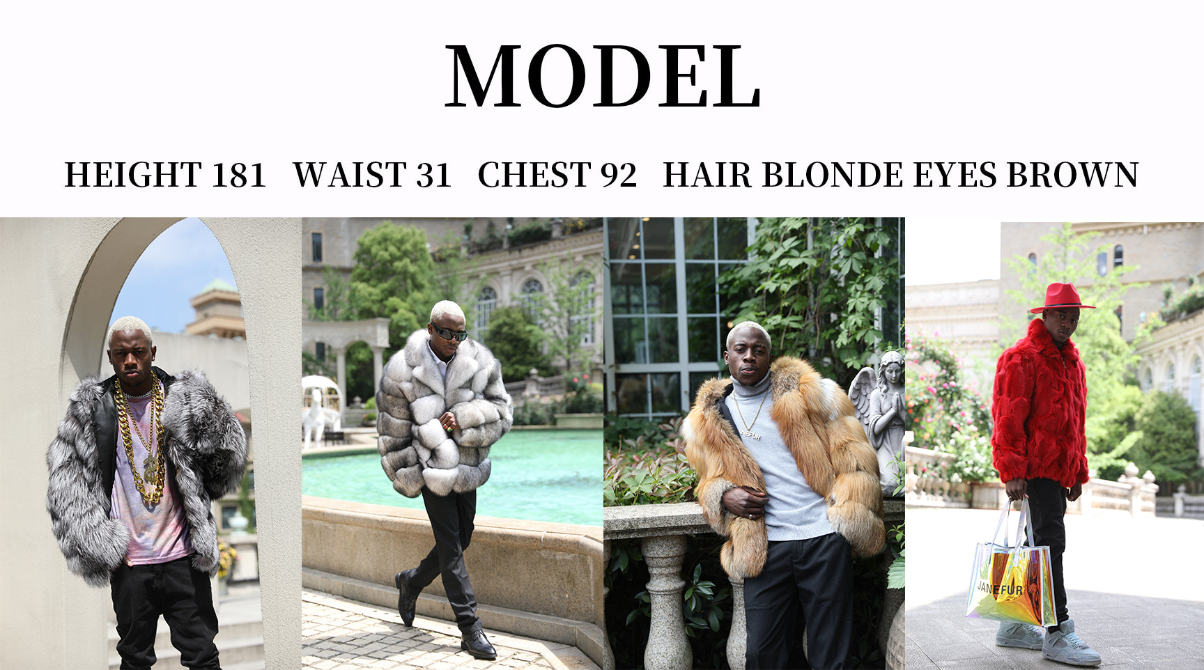 Men's Long Coat with a Golden Island Fox Fur Collar and Buttoned Front - Janefur