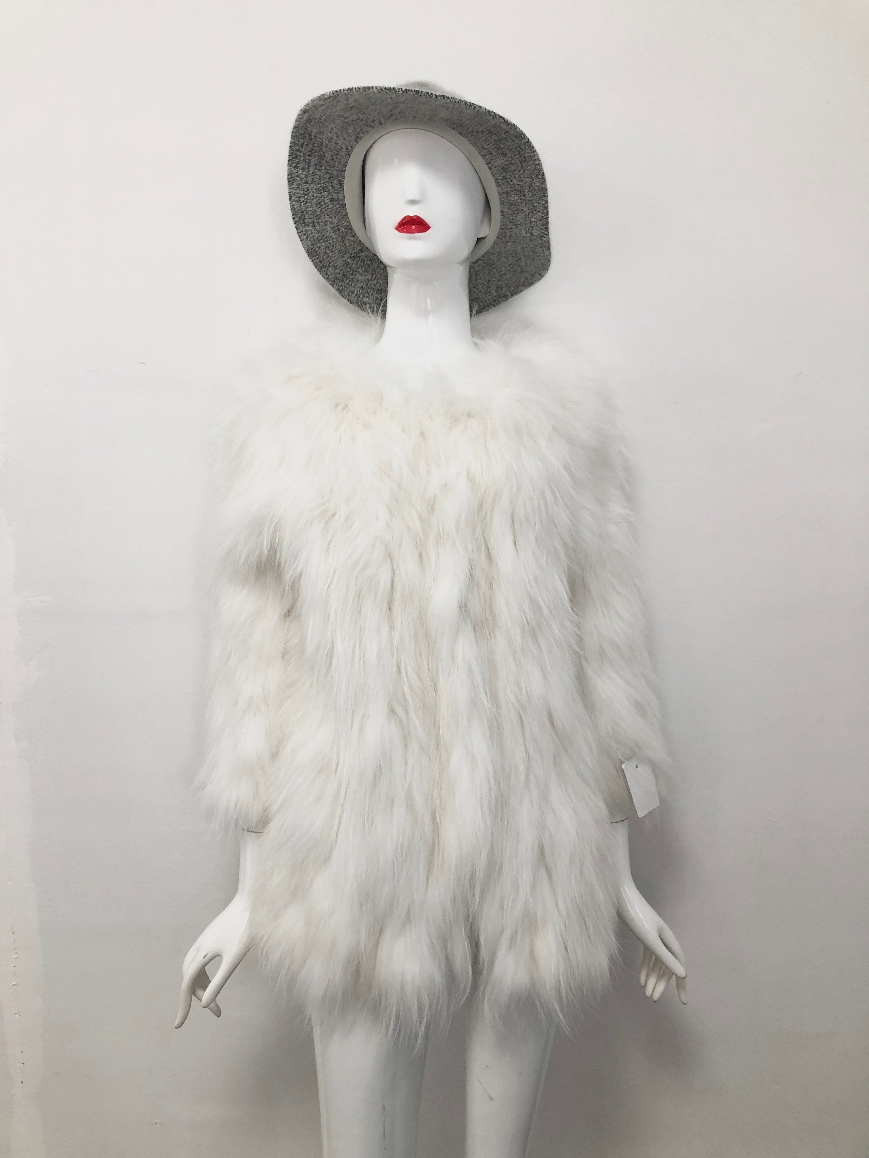 Women's Knitted Raccoon Dog Fur Mid-Length Coat - Luxurious Winter Outerwear