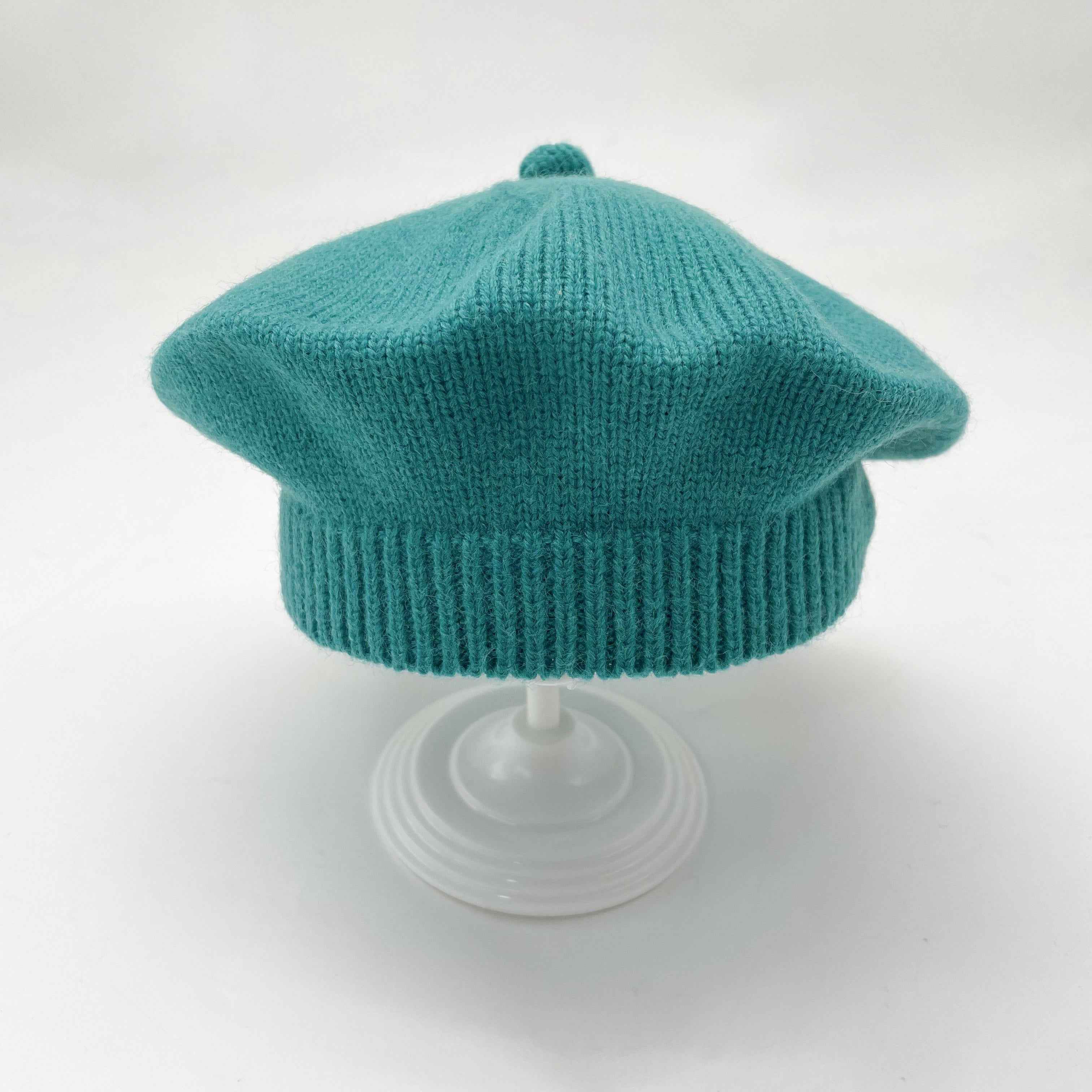 Kids' Knit Beret Hat in Rust Orange – Soft & Warm Winter Cap for Toddlers, Stylish & Cozy 8#Teal Child