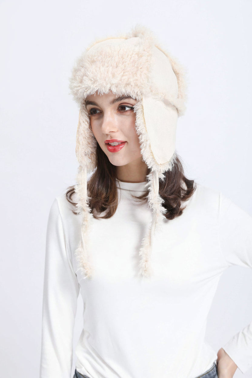 Janefur Faux Lamb Fur Skull Caps