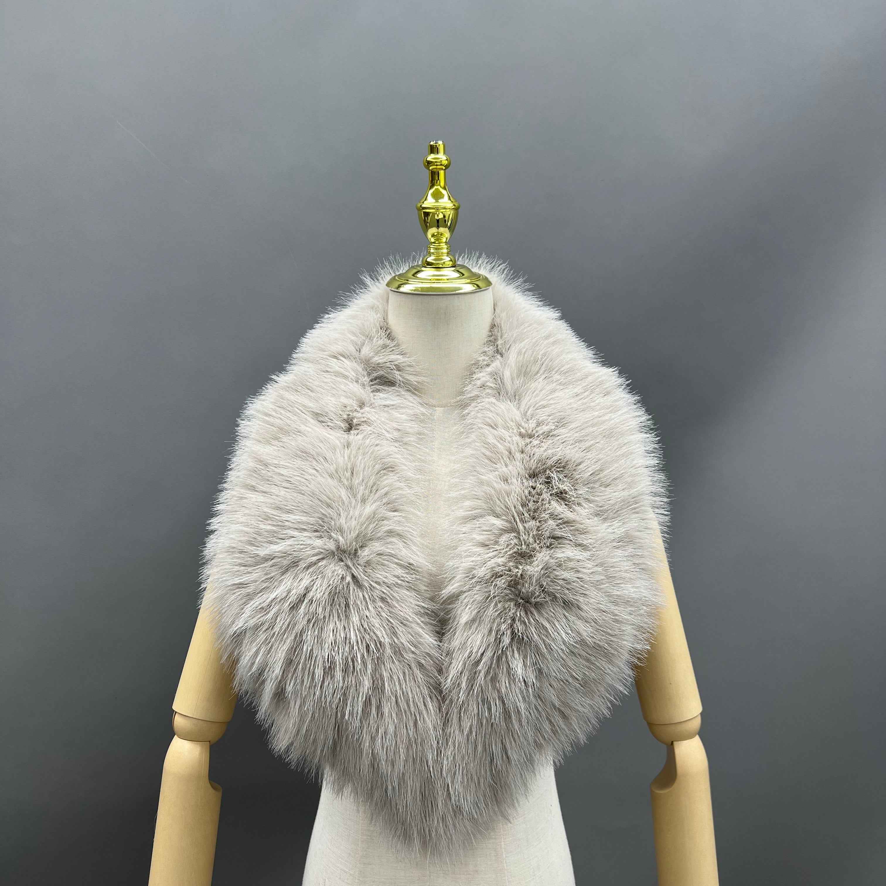 Women's Luxurious Faux Fur Shawl Collar - Winter Fashion Accessory 2#Grey F